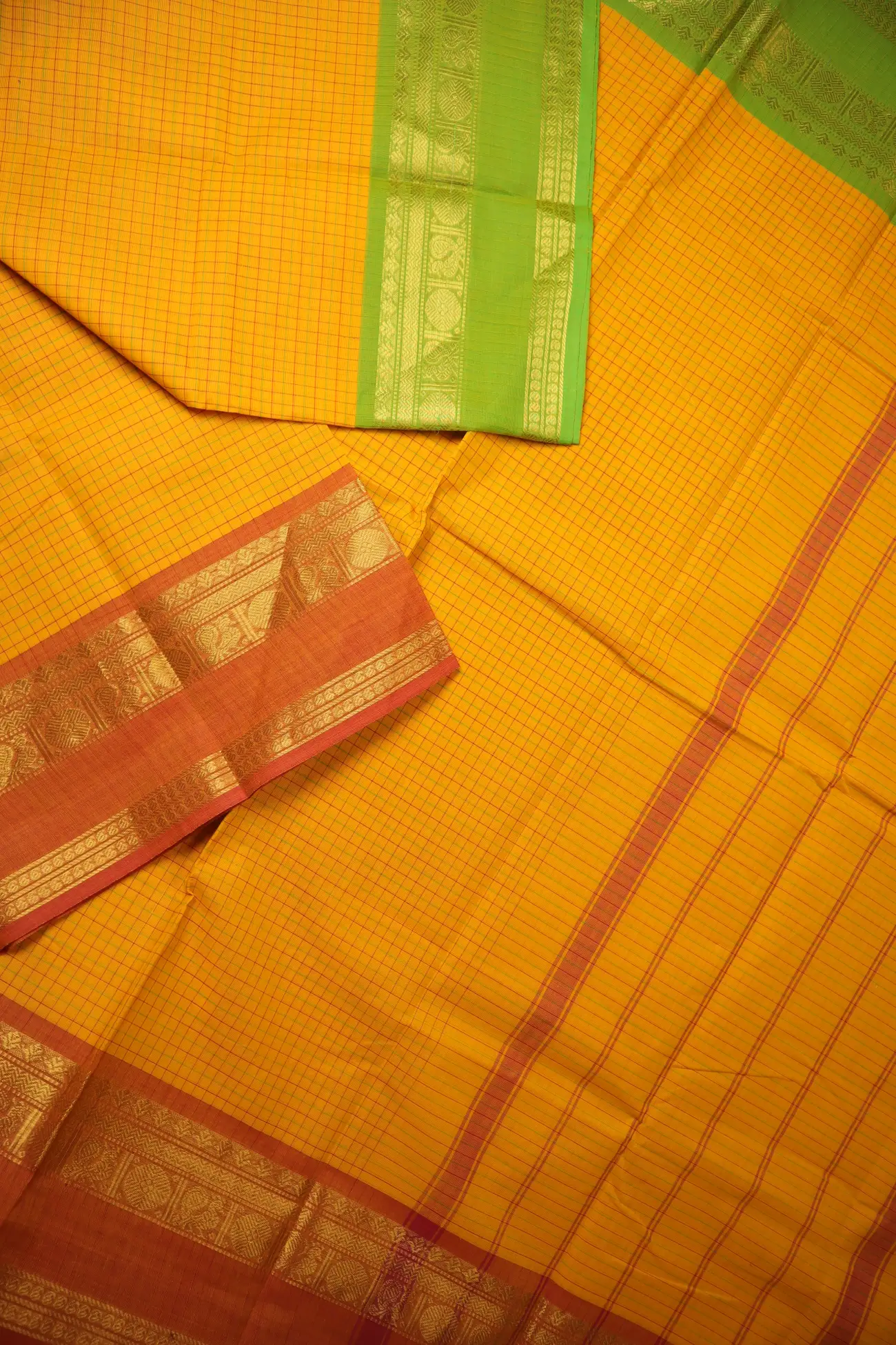 yellow-peacock-ruthratcham-checked-saree-ck002797-c