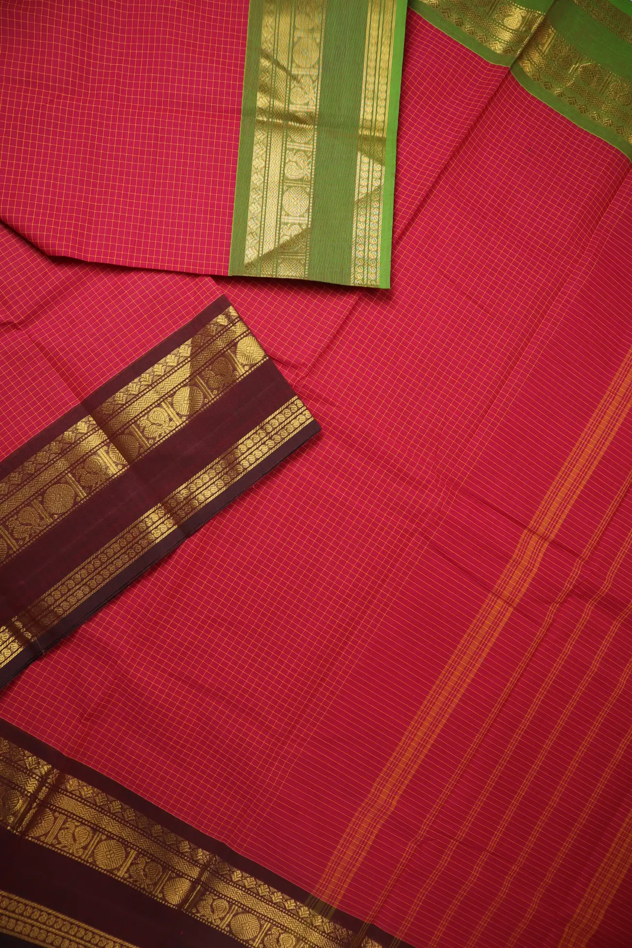 red-peacock-checked-saree-ck002800-c