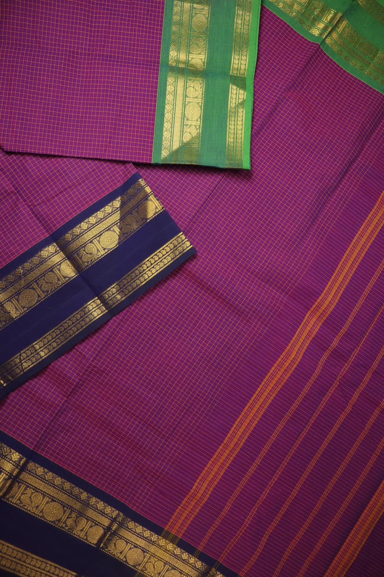 magenta-peacock-checked-saree-ck002791-c