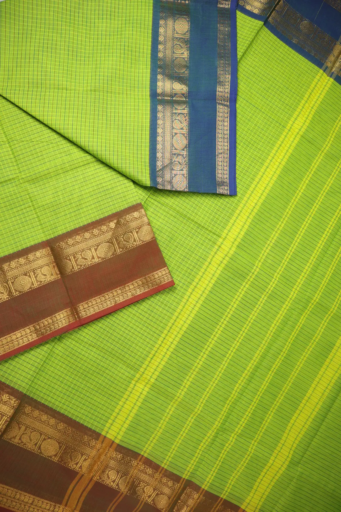 green-peacock-checked-saree-ck002799-c