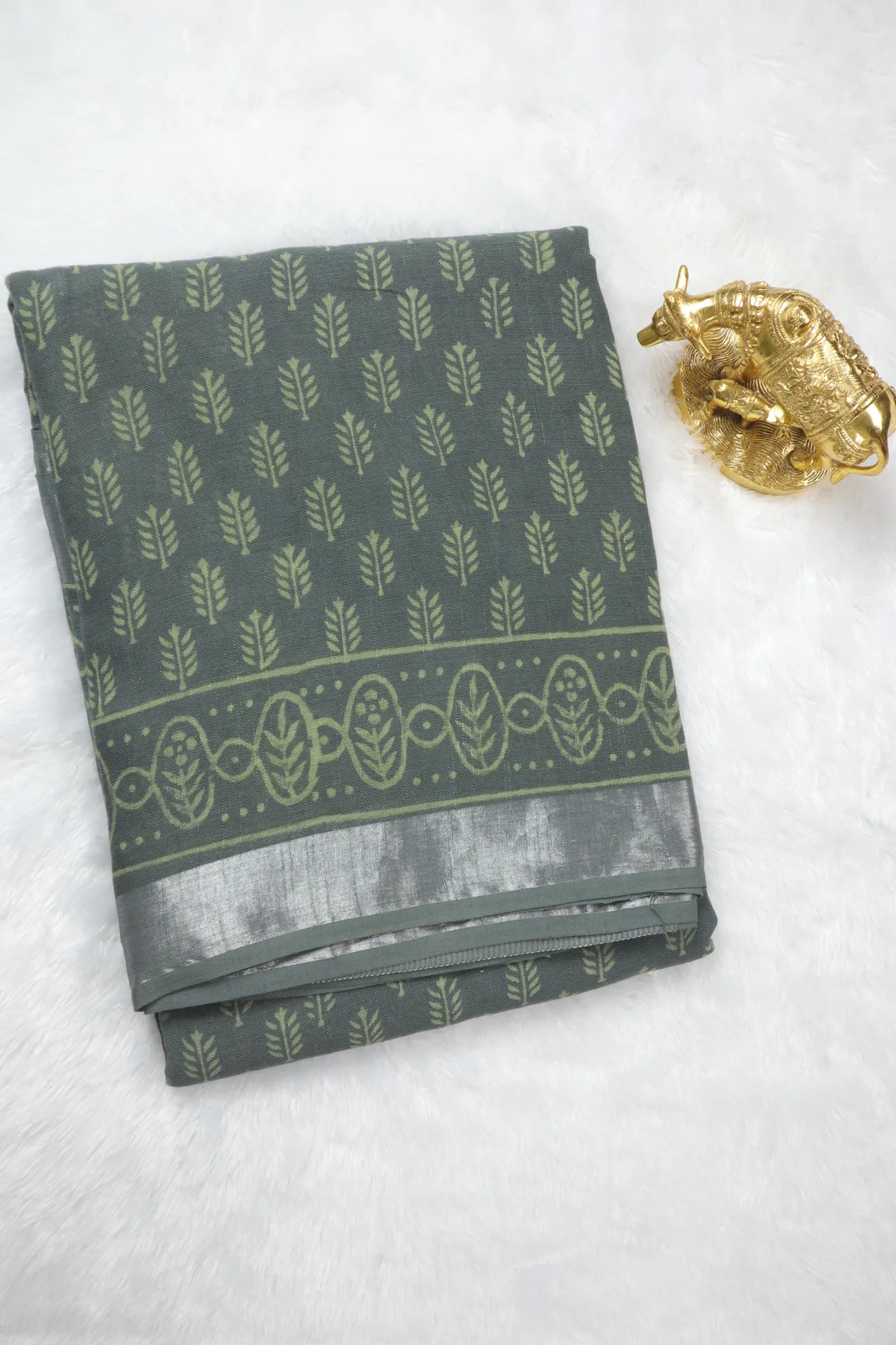 dark-sea-green-leaf-linen-printed-hand-block-printed-saree-lnp000173-a