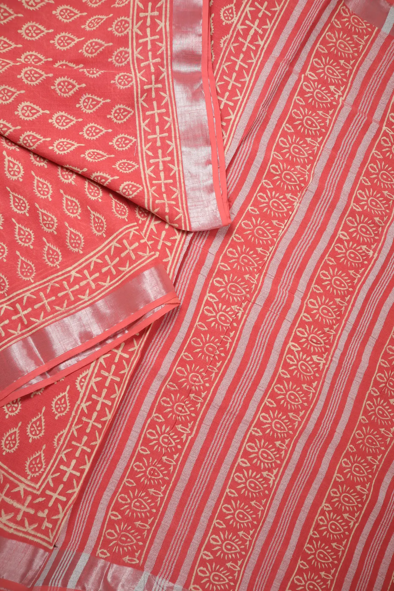 salmon-flower-linen-printed-hand-block-printed-saree-lnp000172-c