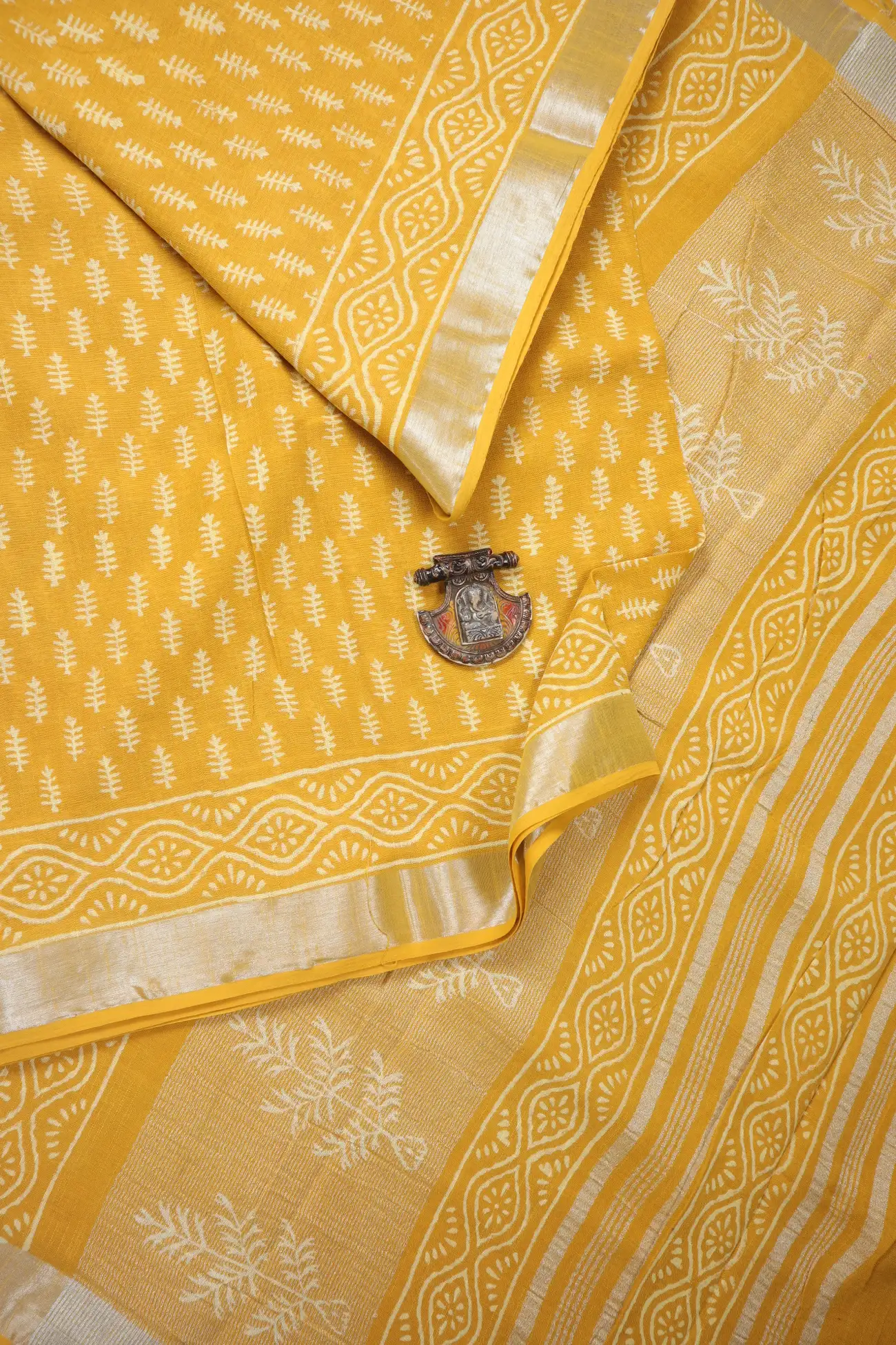 yellow-flower-linen-printed-hand-block-printed-saree-lnp000162-b