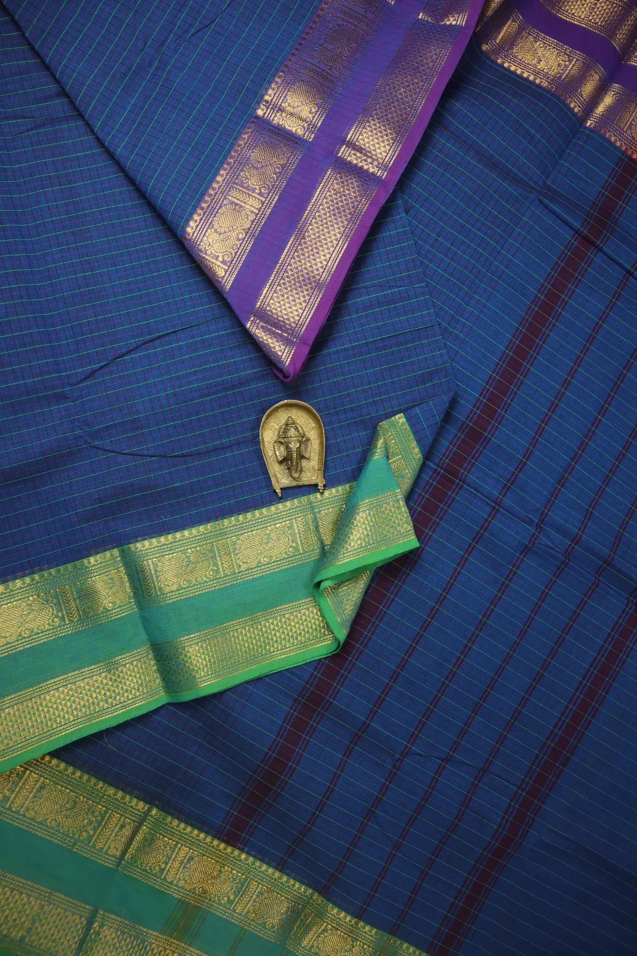 blue-peacock-checked-saree-ck002790-b