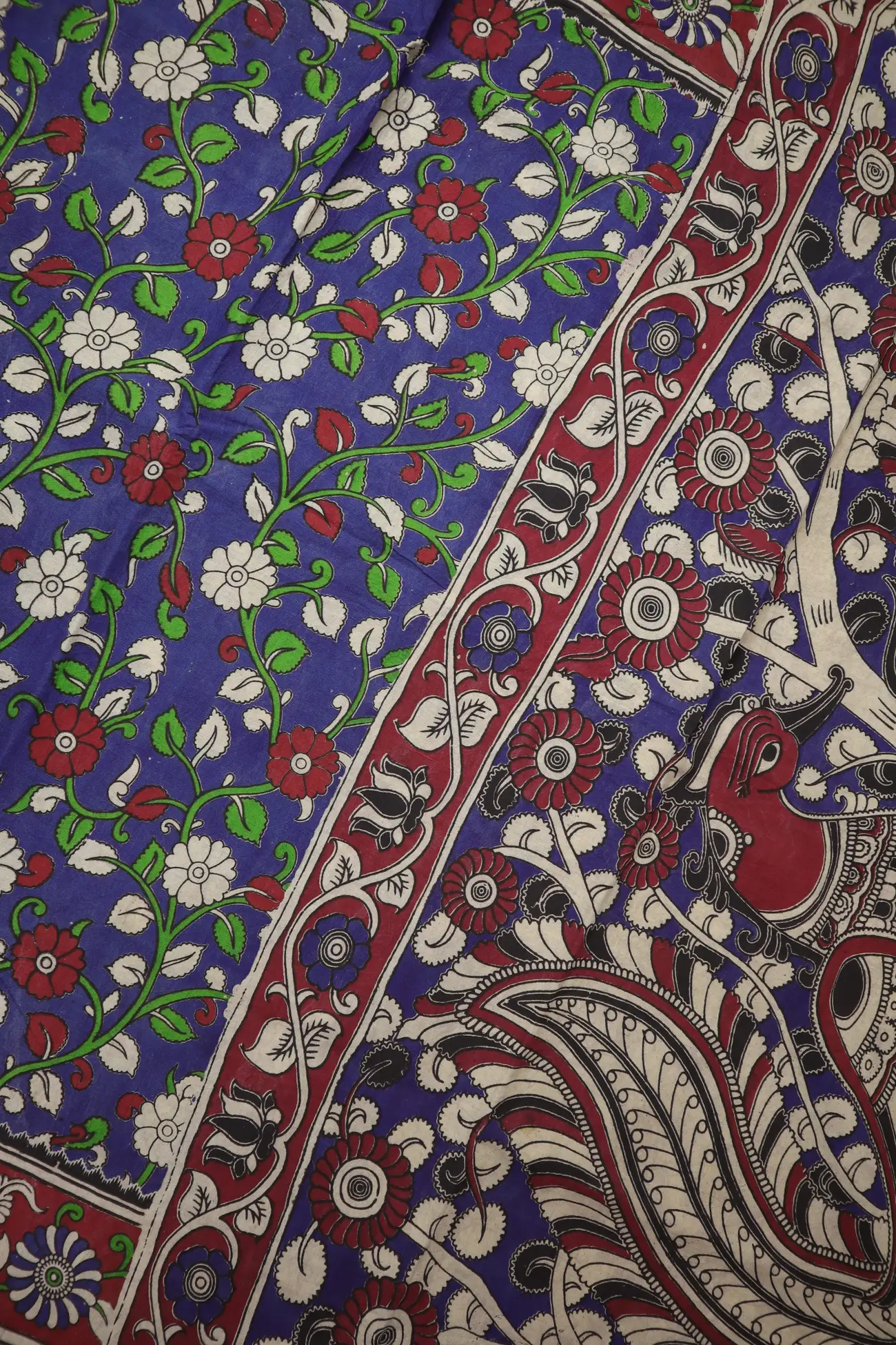 blue-flower-kalamkari-saree-kk001399-c