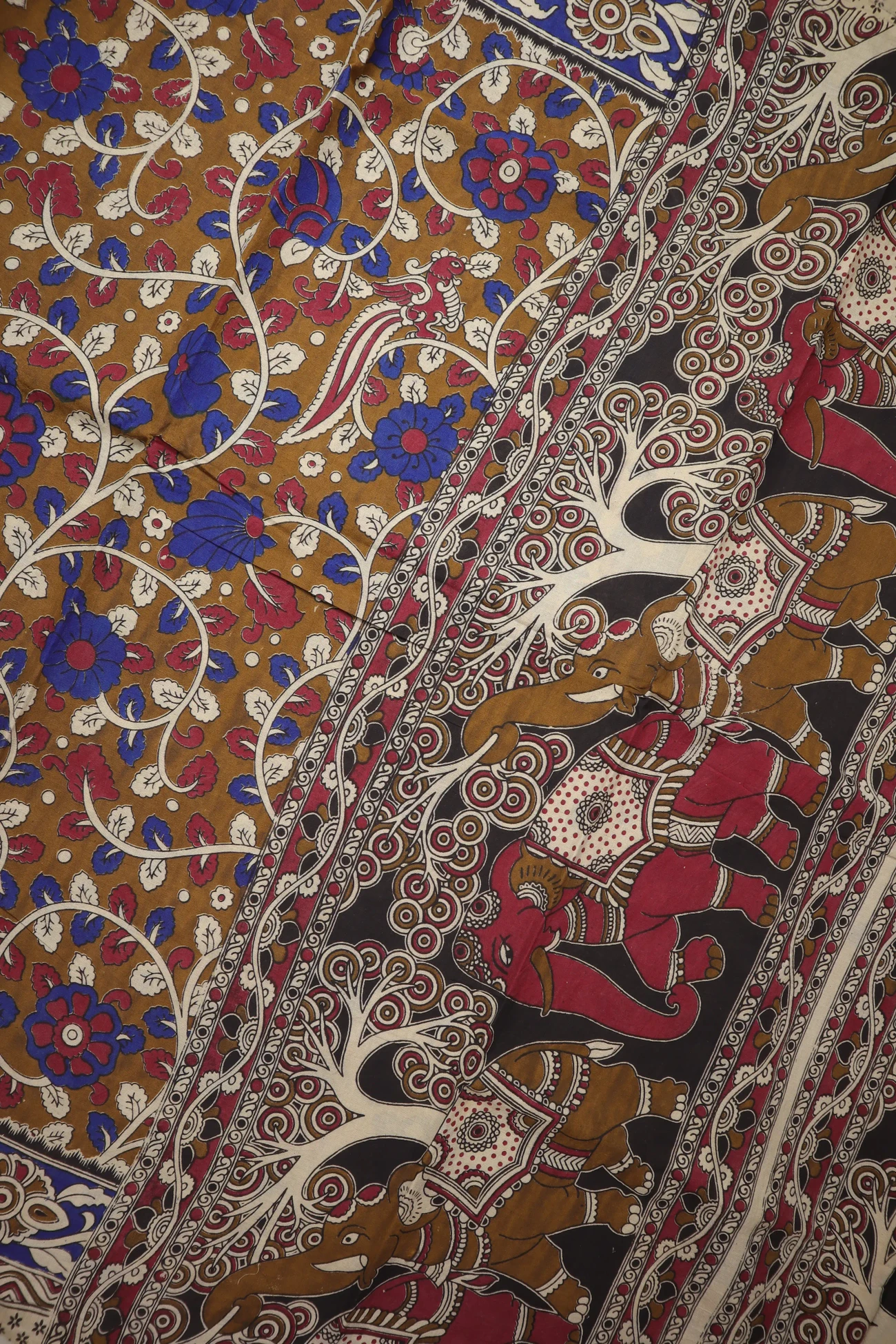 brown-flower-kalamkari-saree-kk001402-c