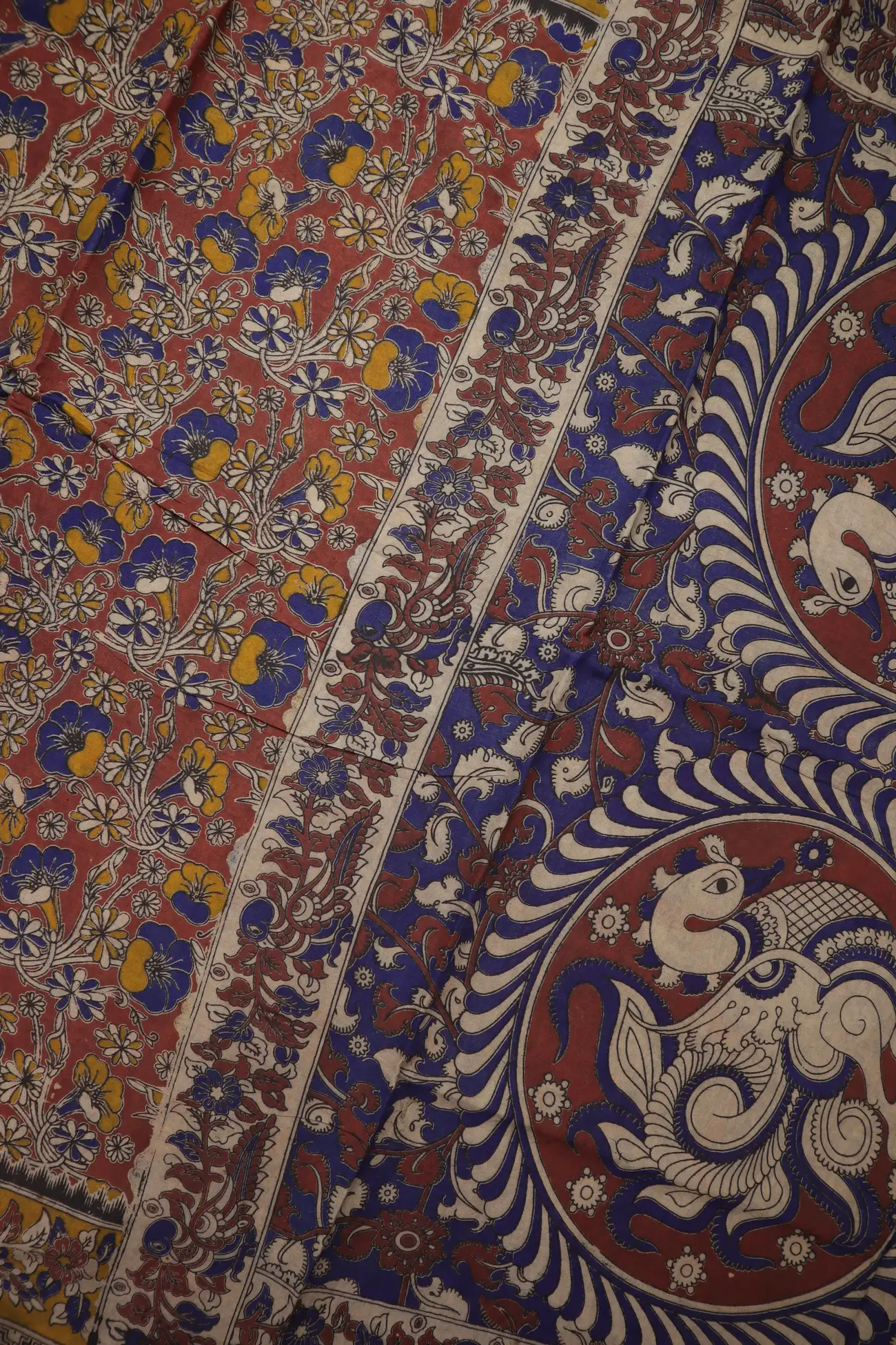 dark-maroon-flower-kalamkari-saree-kk001374-c