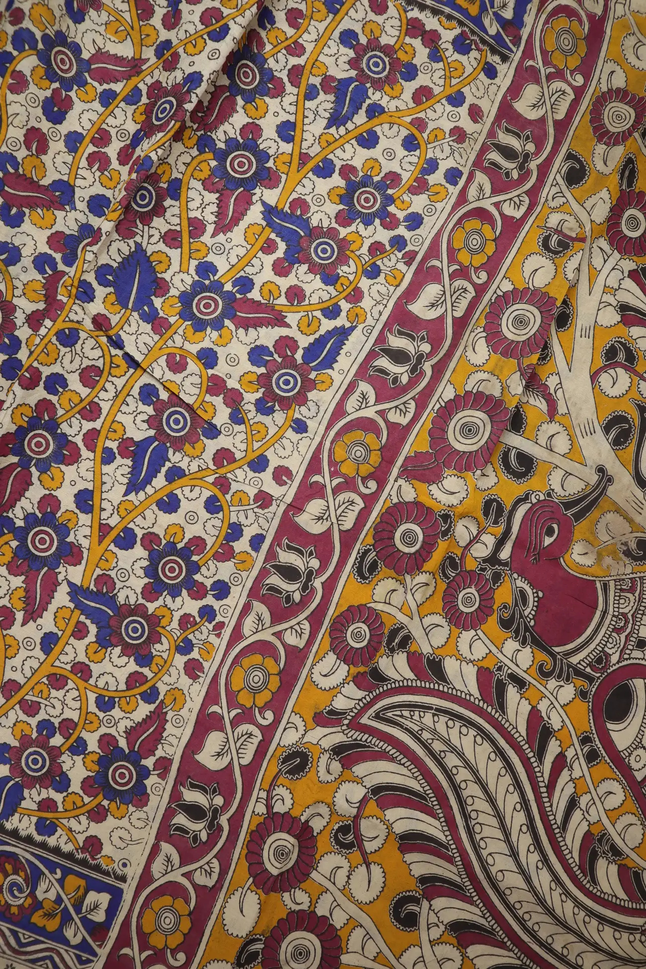wheat-flower-kalamkari-saree-kk001335-c