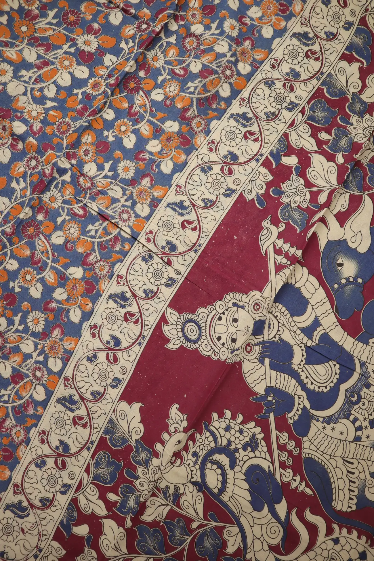 teal-flower-kalamkari-saree-kk001332-c