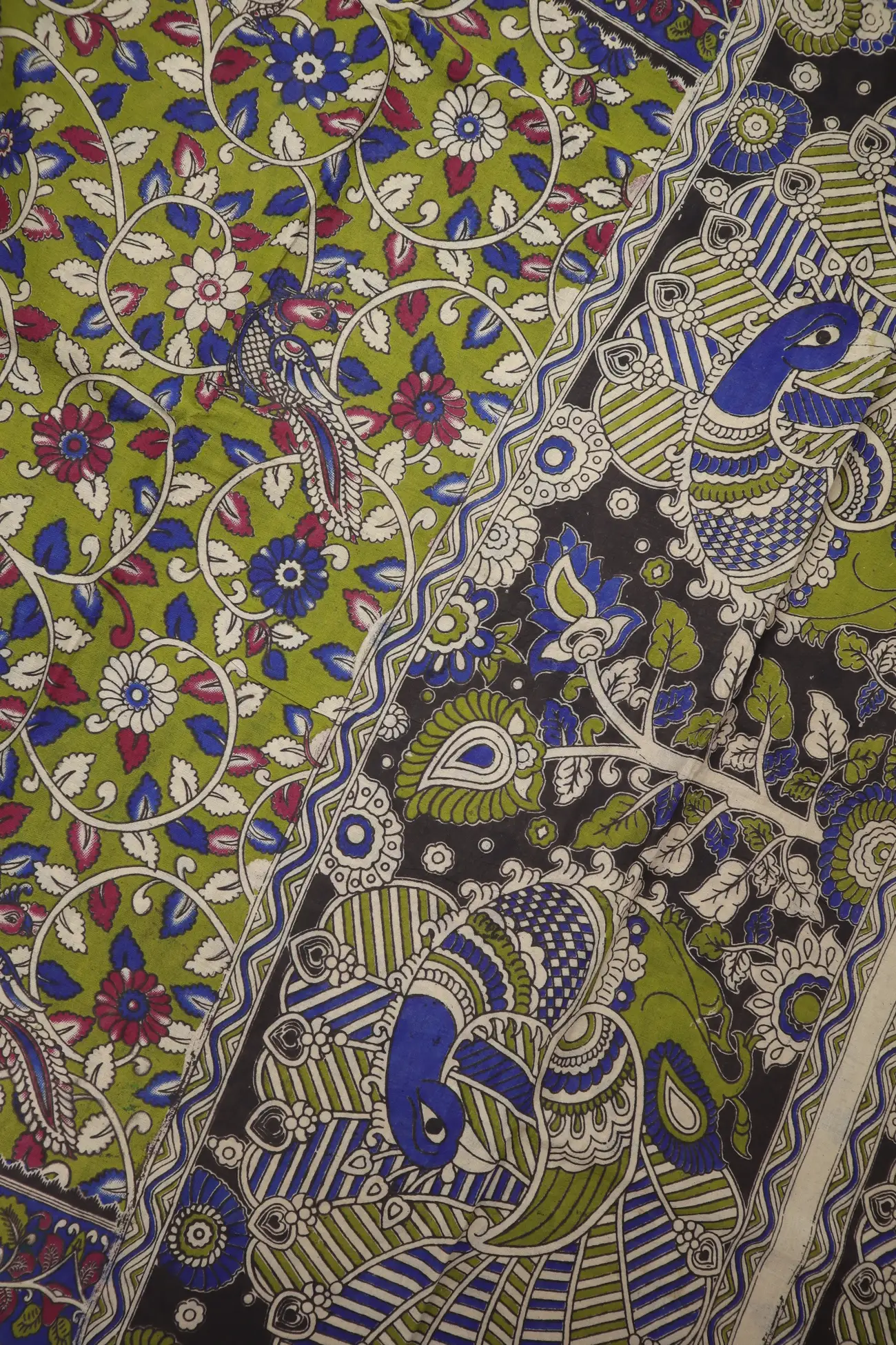 light-green-annapakshi-flower-kalamkari-saree-kk001308-c