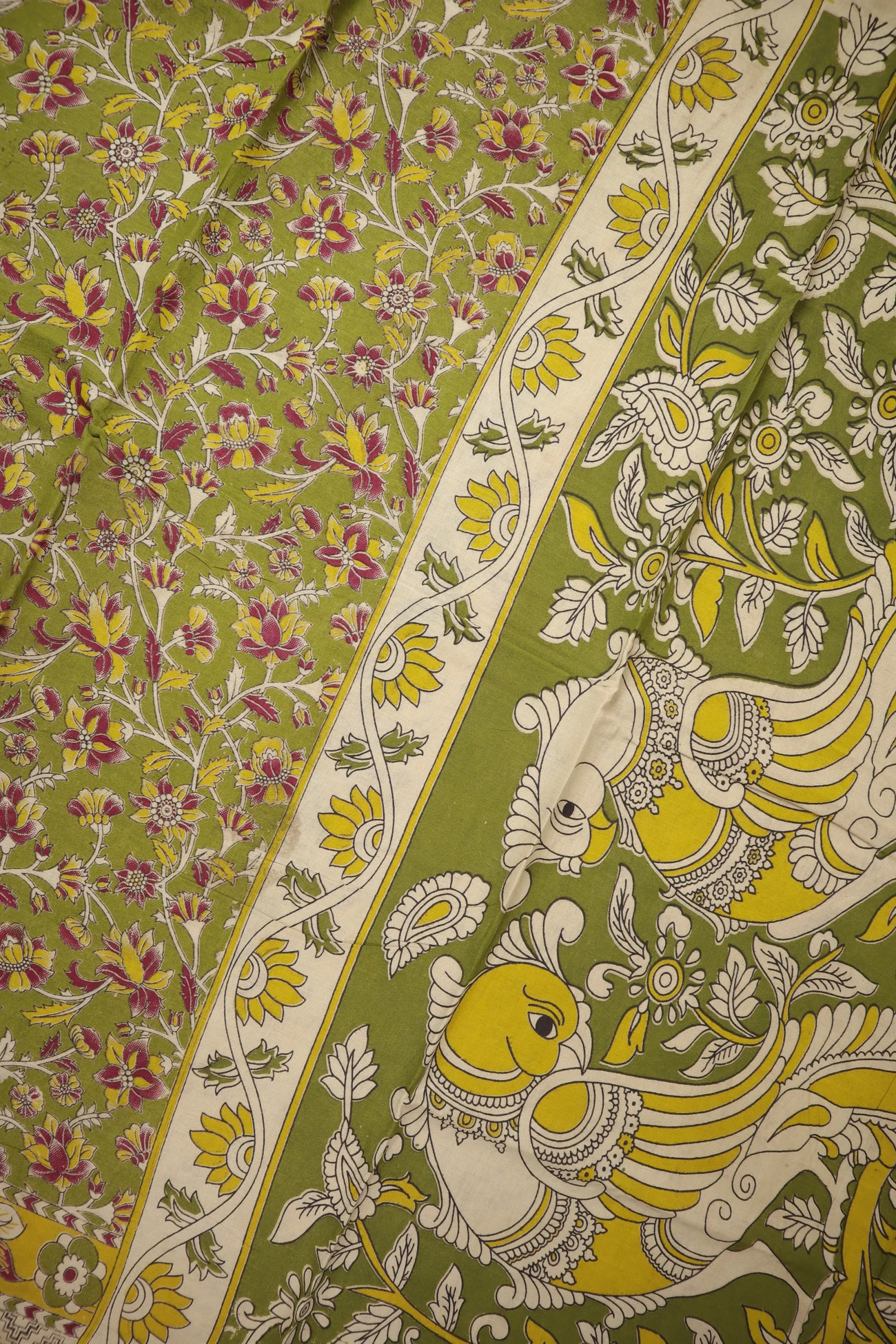 light-green-flower-kalamkari-saree-kk001404-c