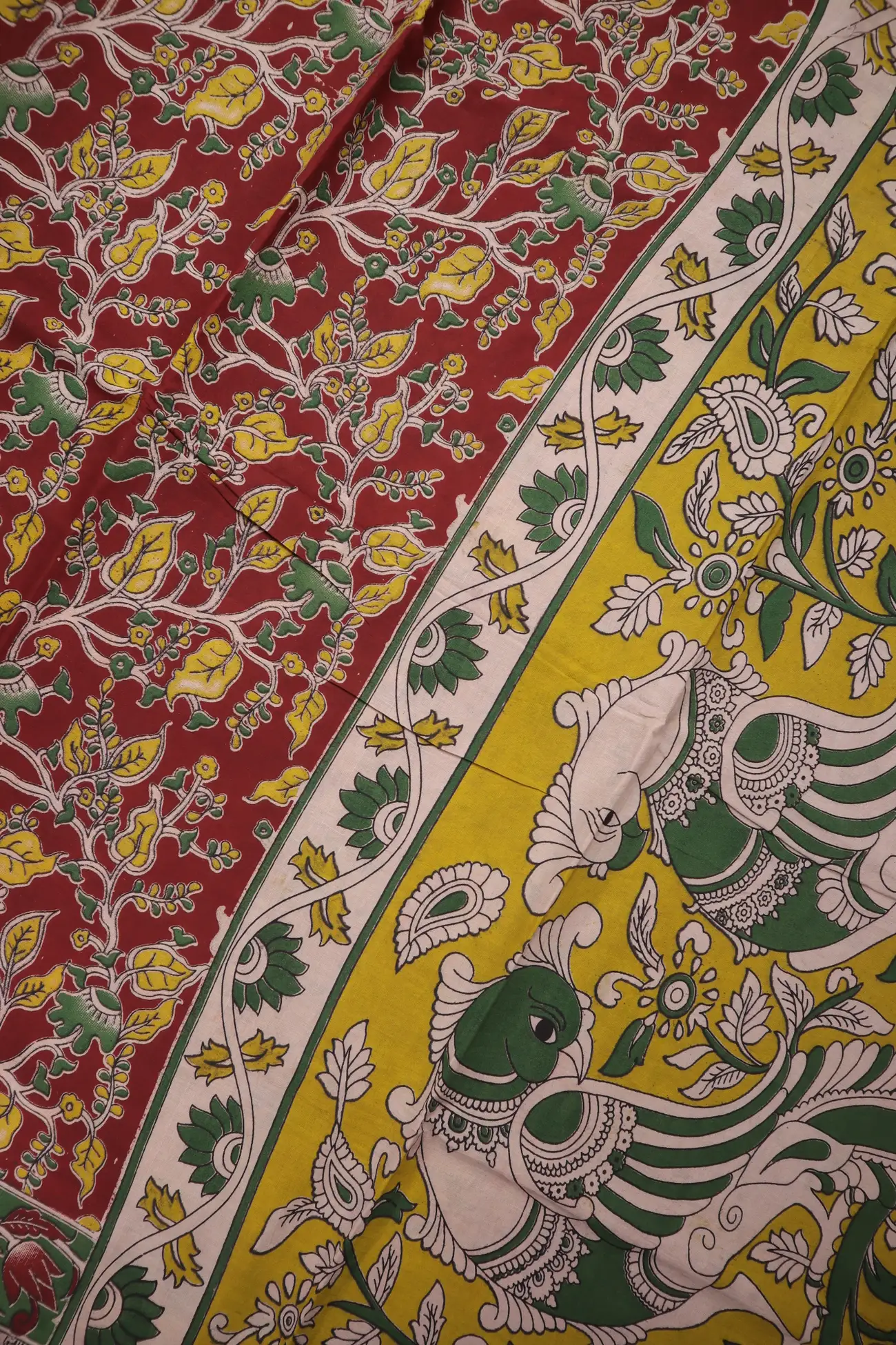 maroon-flower-kalamkari-saree-kk001306-c