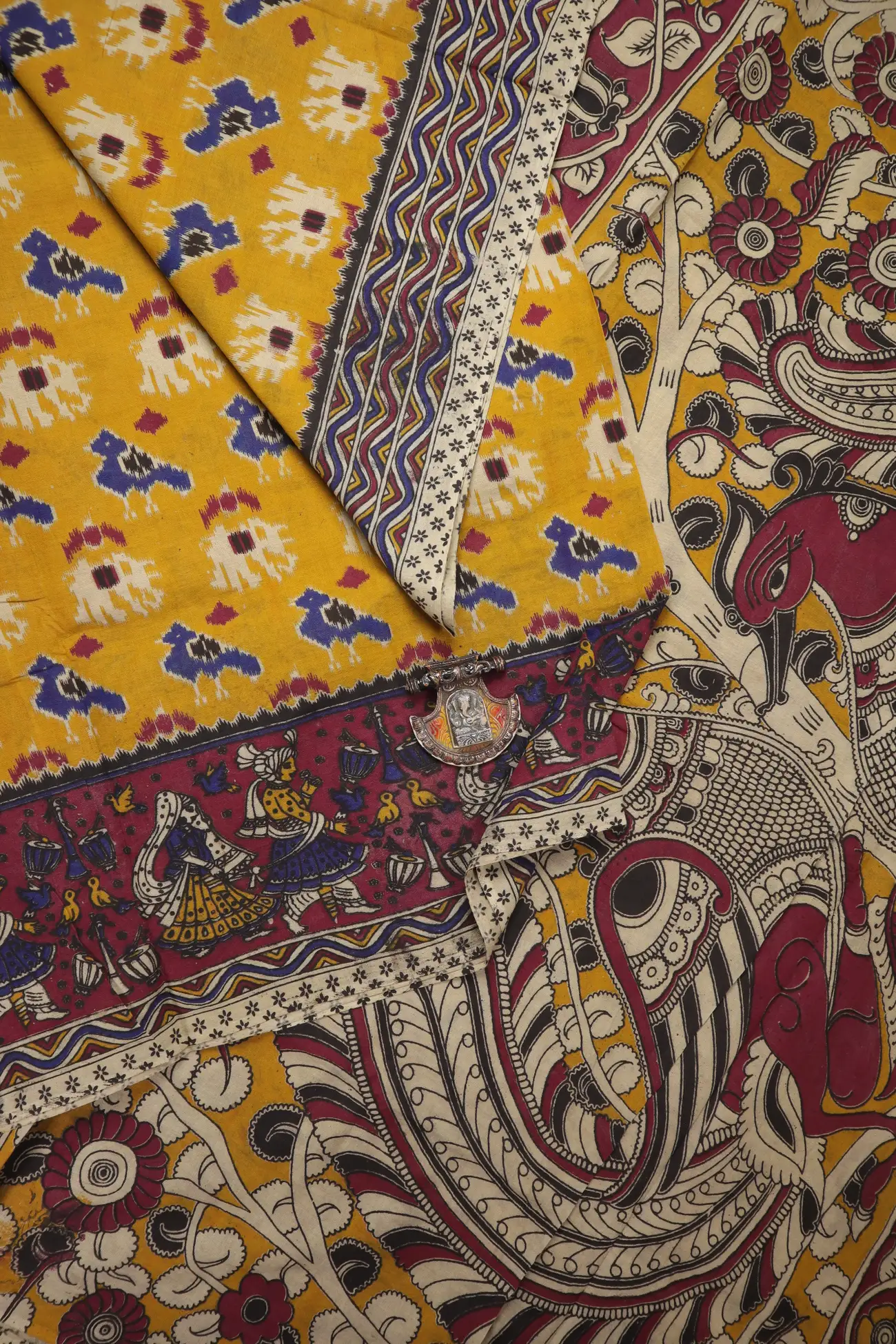 yellow-doll-kalamkari-saree-kk001309-a