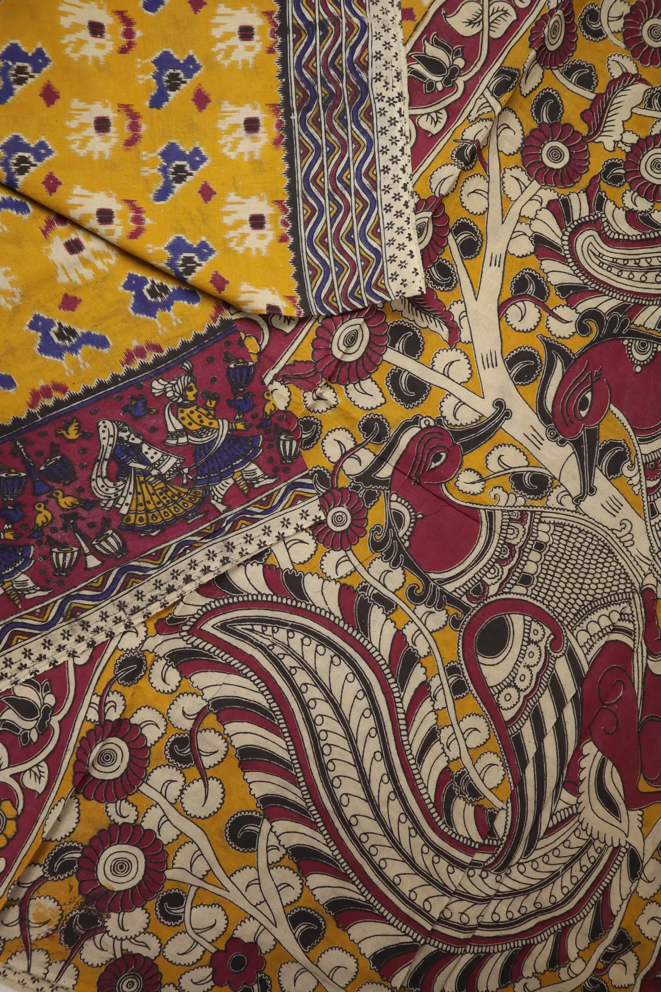 yellow-doll-kalamkari-saree-kk001309-b