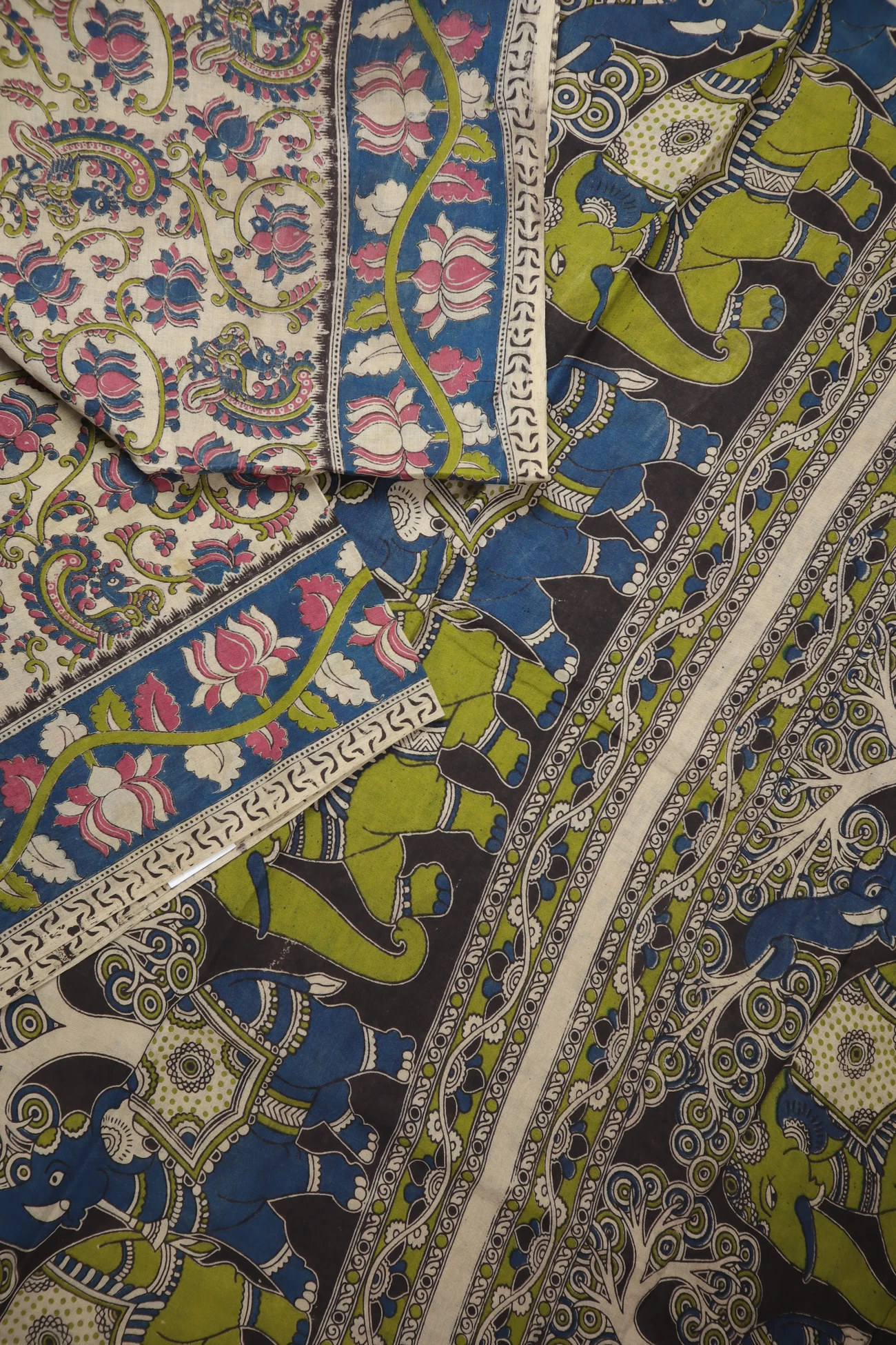wheat-flower-kalamkari-saree-kk001389-b