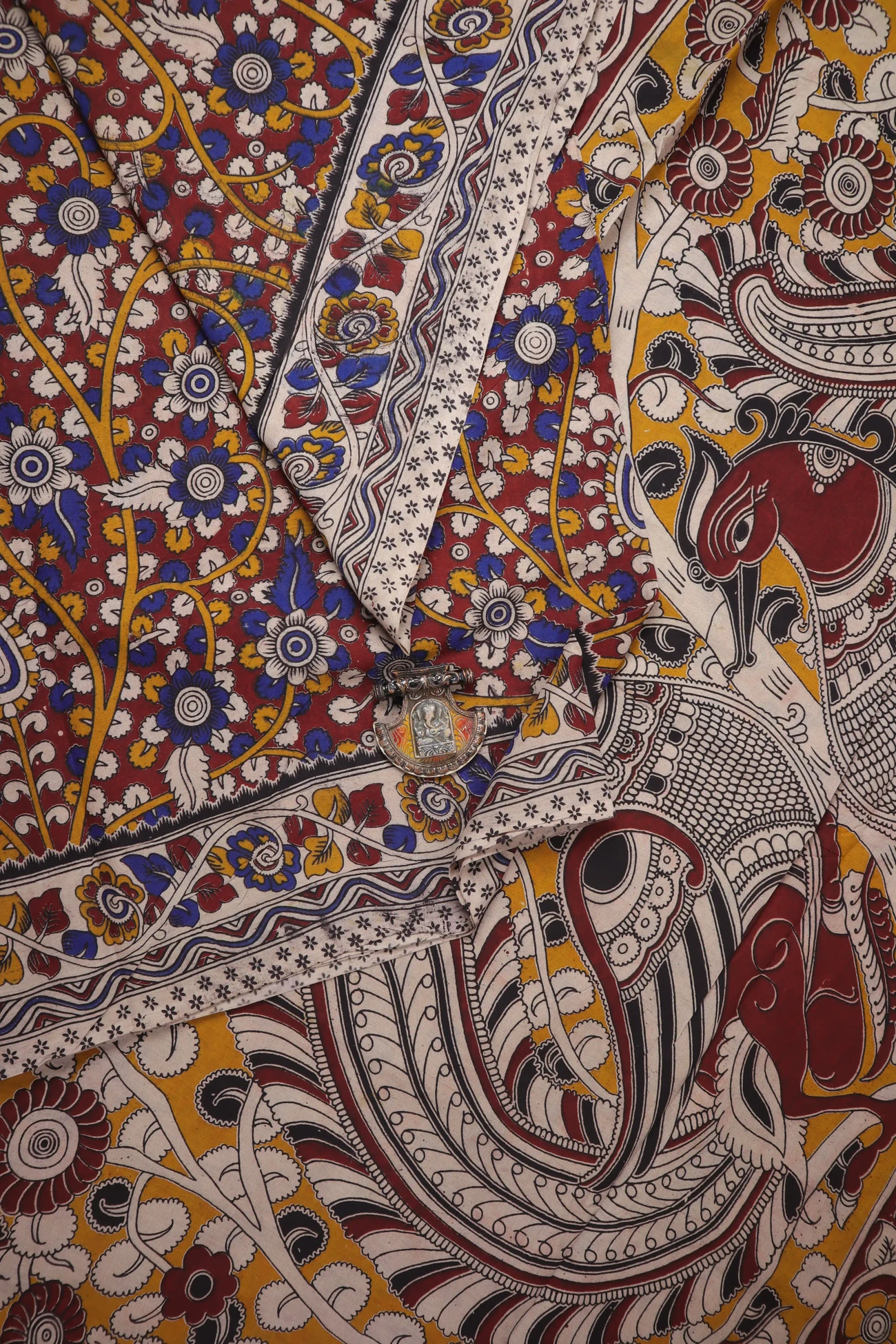 maroon-flower-kalamkari-saree-kk001387-a