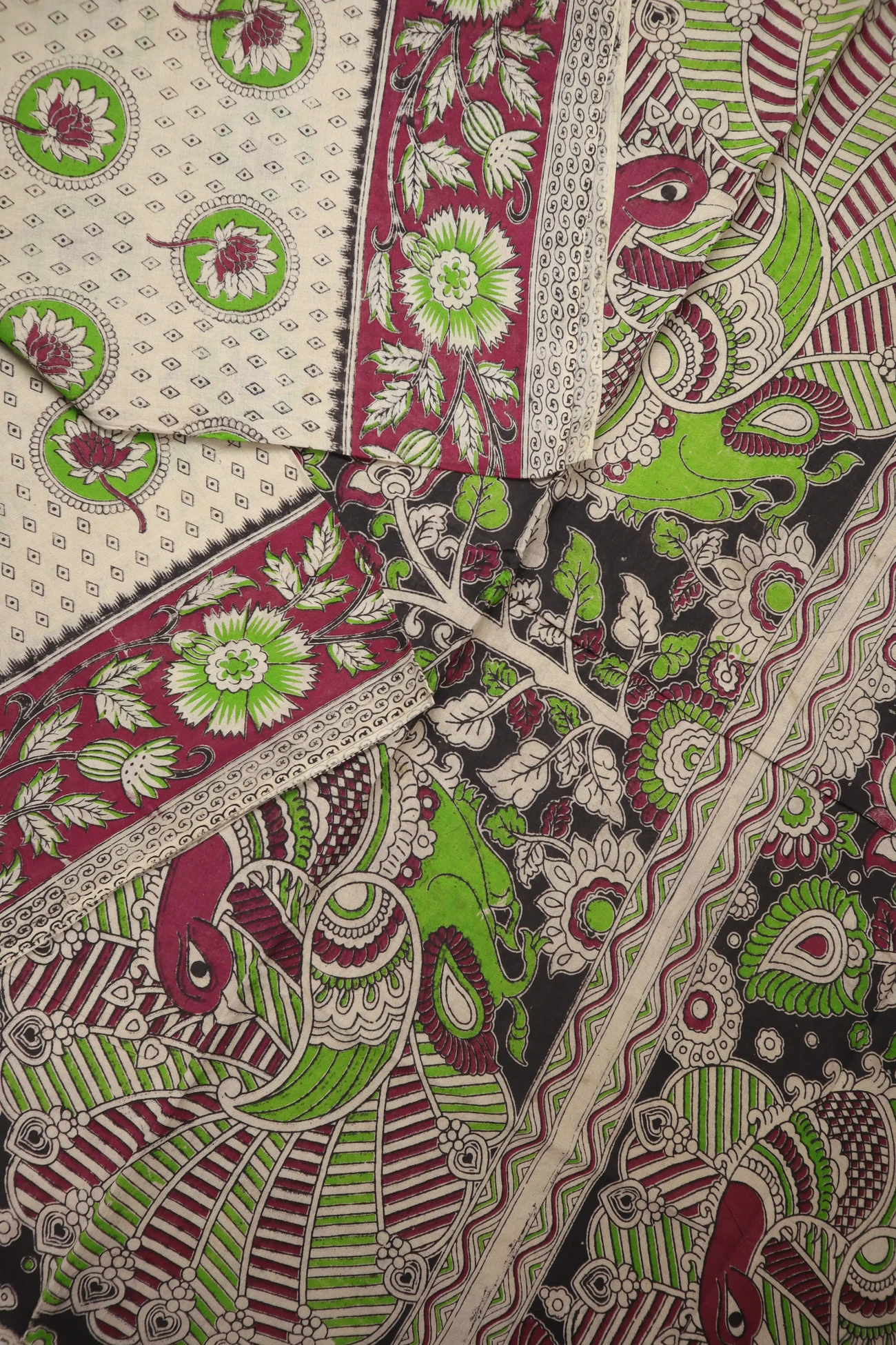 wheat-flower-kalamkari-saree-kk001381-b