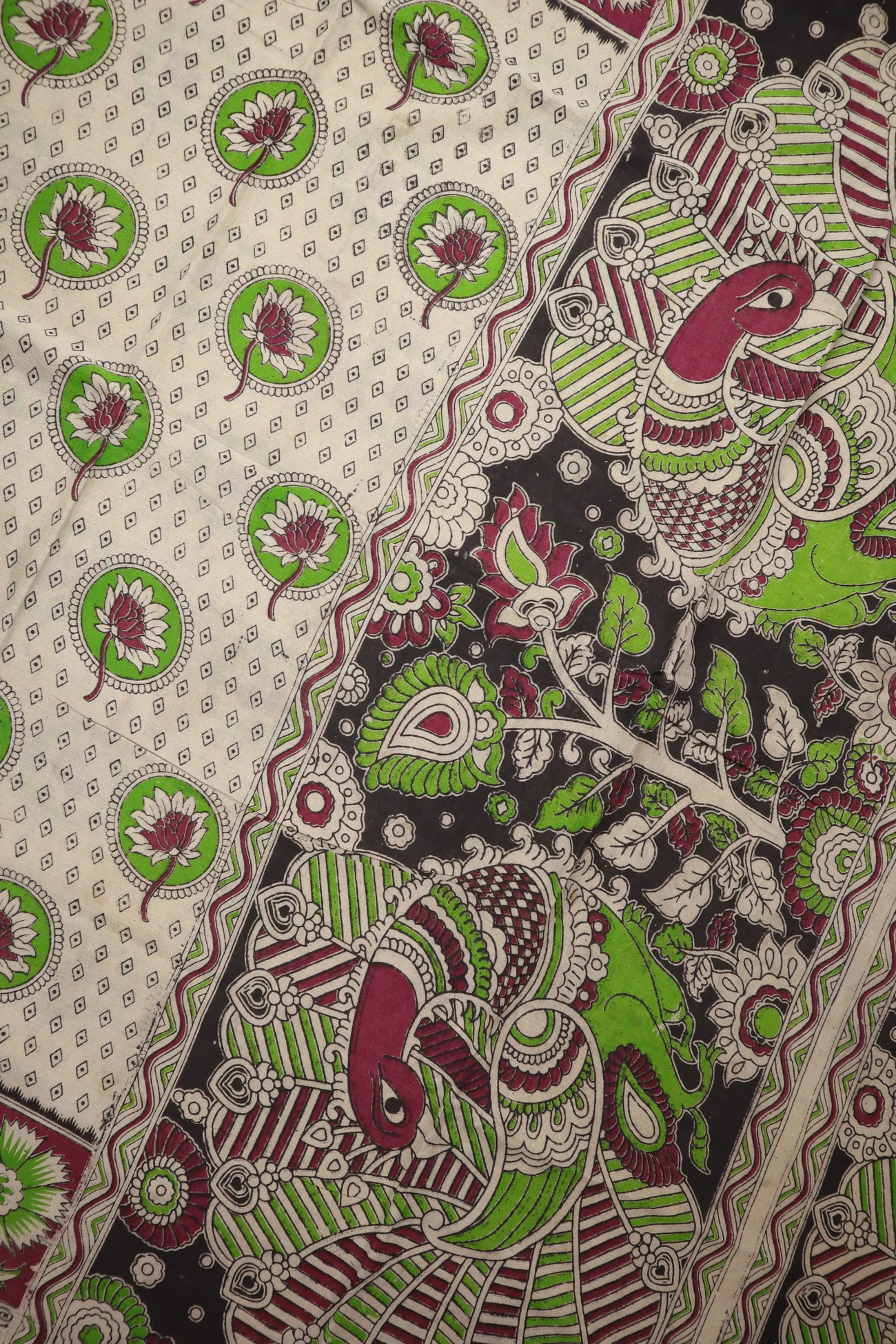wheat-flower-kalamkari-saree-kk001381-c