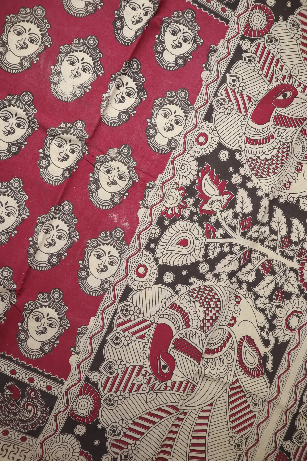 magenta-doll-kalamkari-saree-kk001294-c