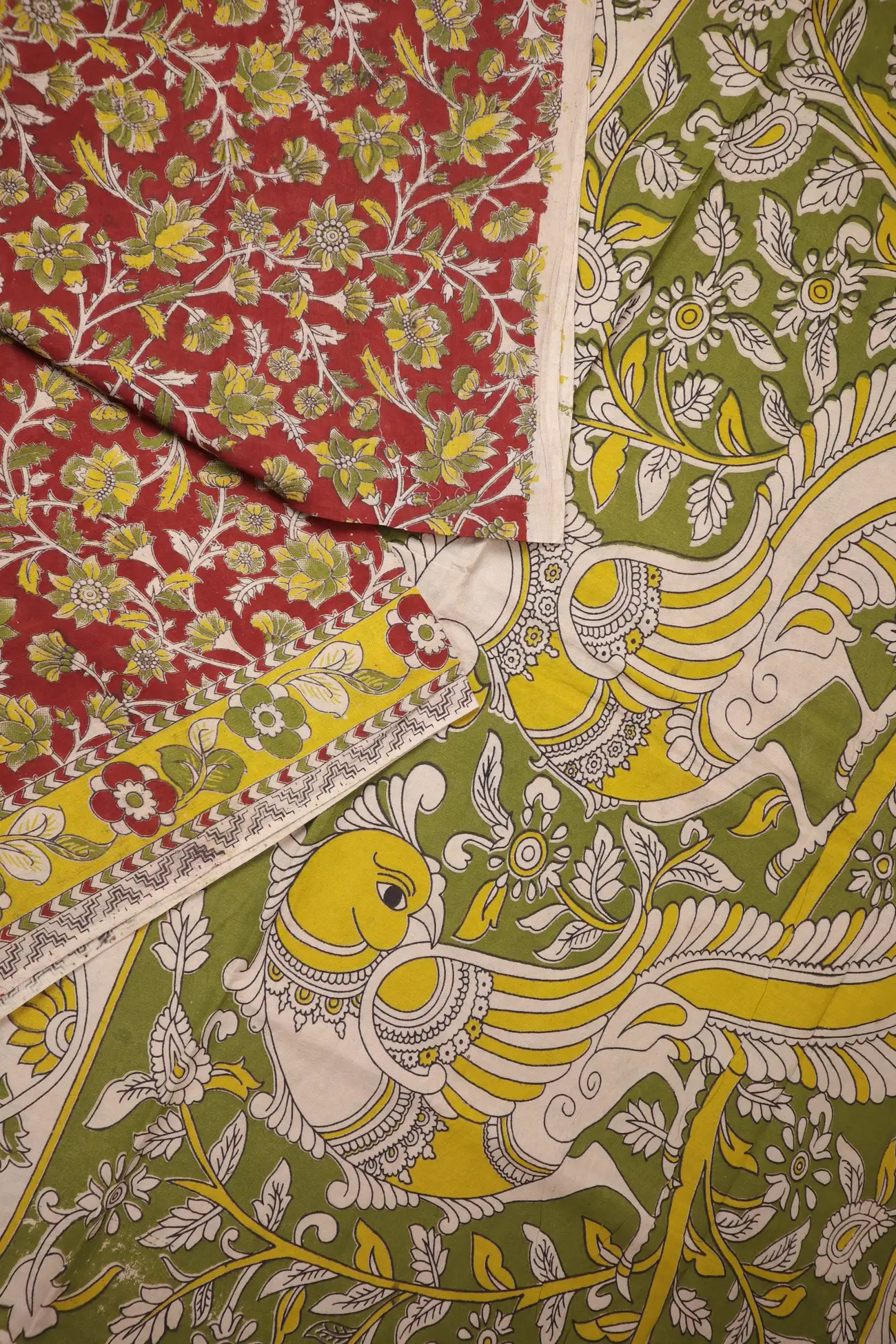 maroon-flower-kalamkari-saree-kk001302-b