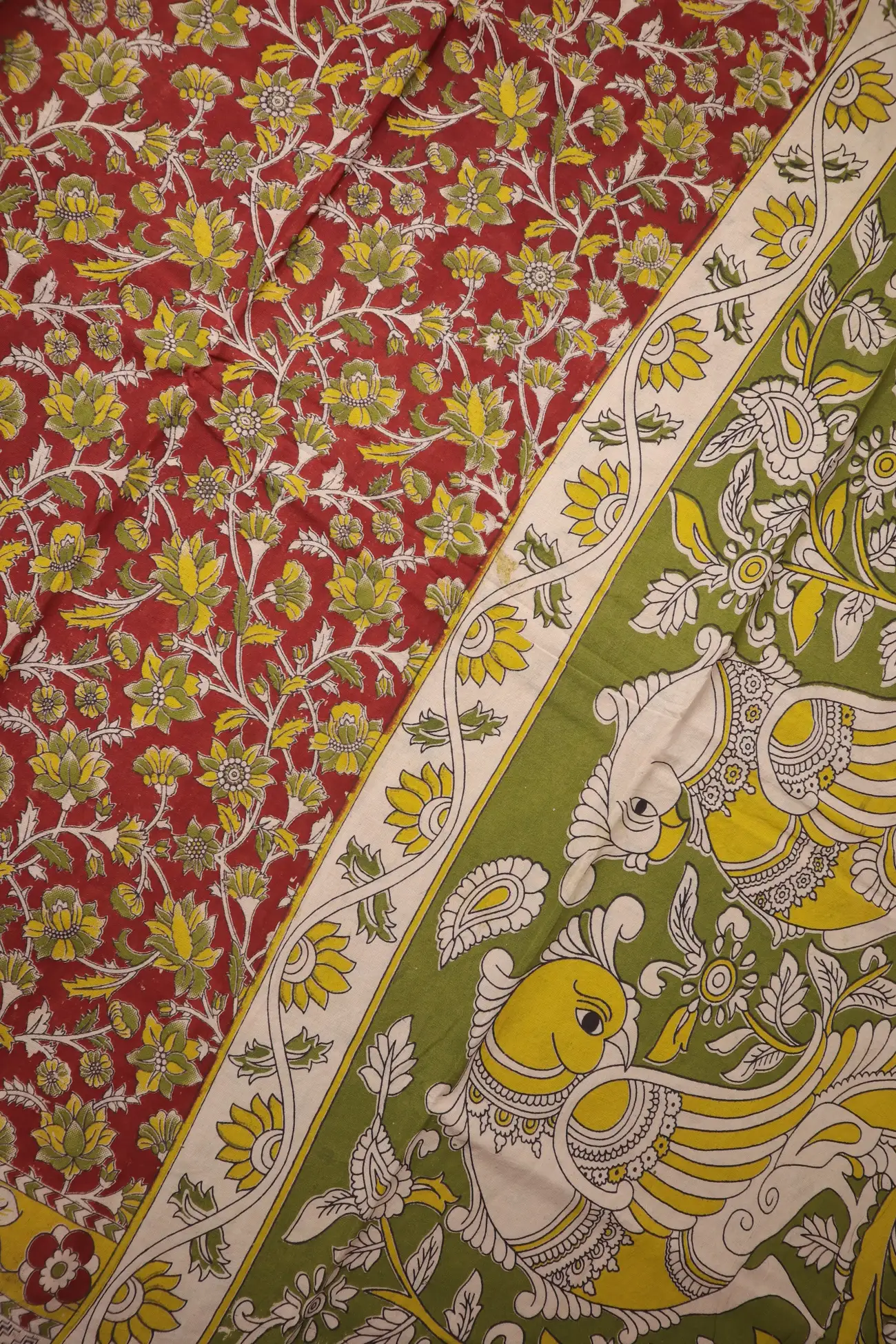 maroon-flower-kalamkari-saree-kk001302-c