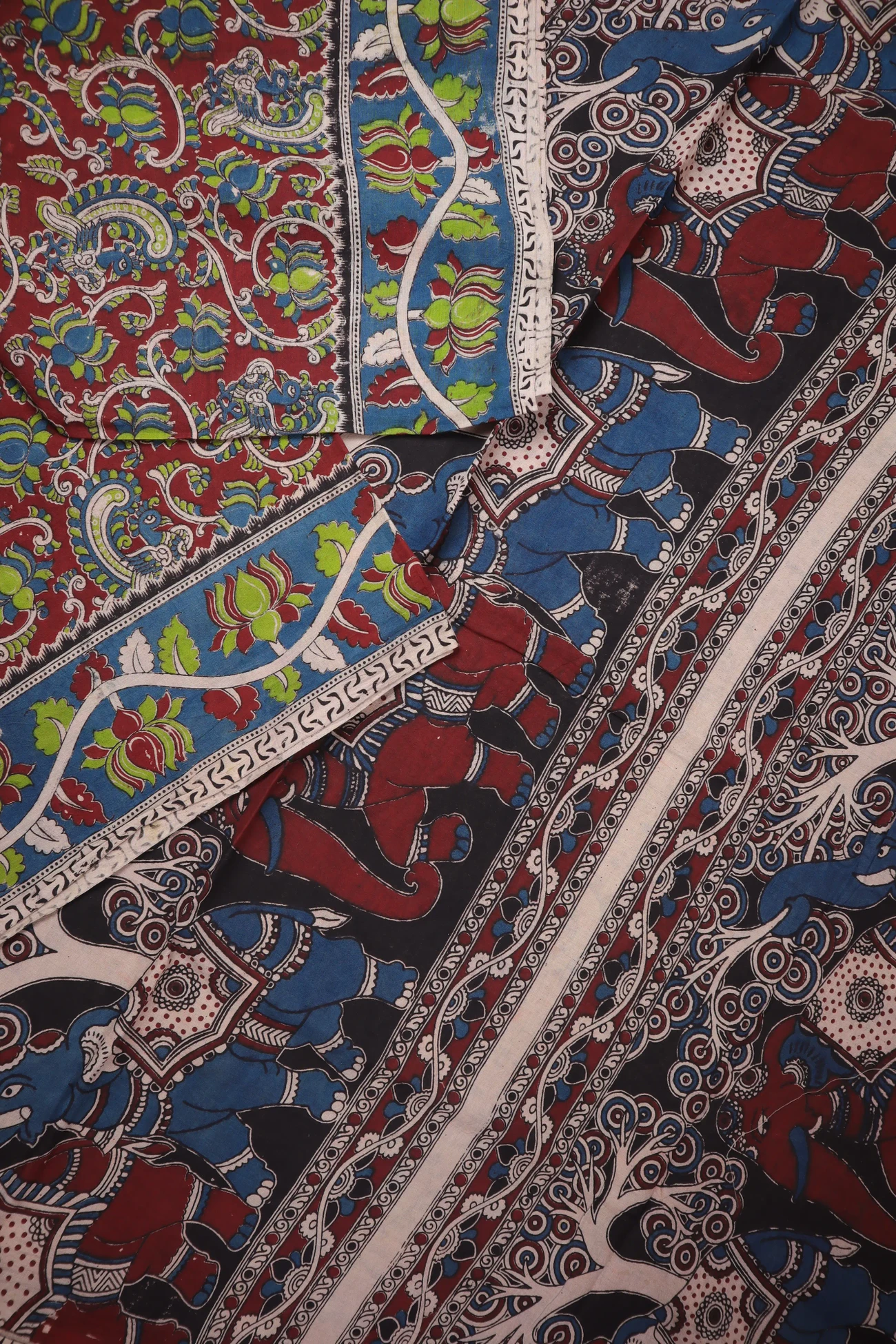 maroon-flower-kalamkari-saree-kk001405-b