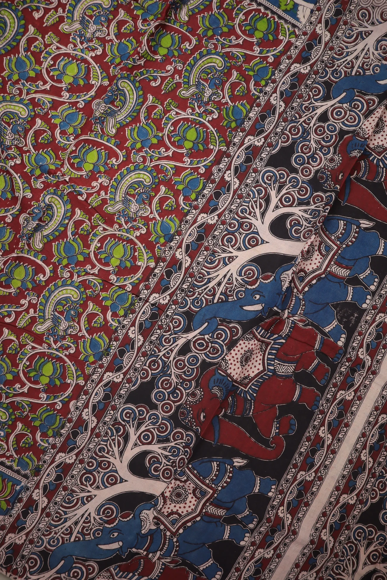 maroon-flower-kalamkari-saree-kk001405-c