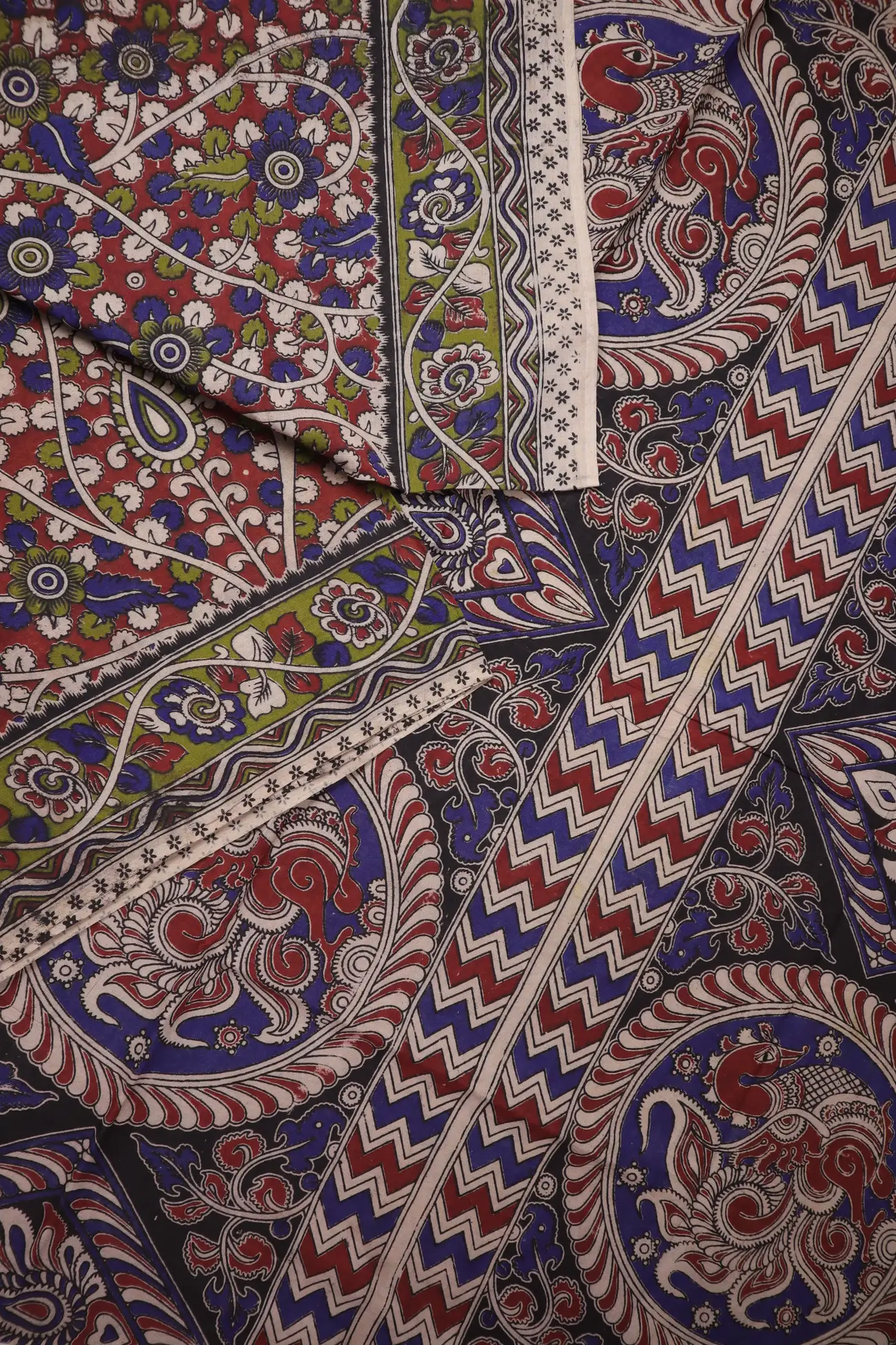 maroon-flower-kalamkari-saree-kk001301-b