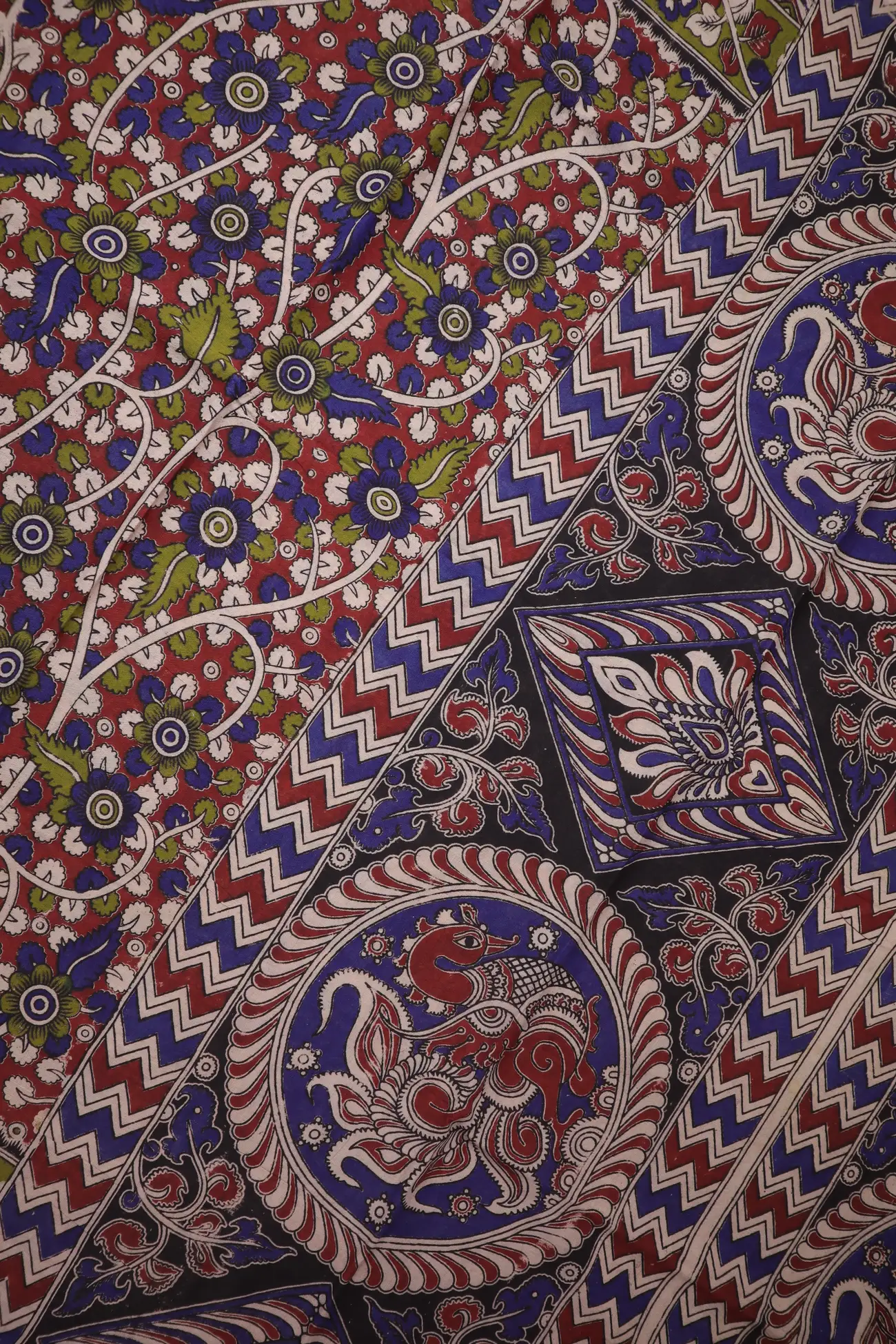 maroon-flower-kalamkari-saree-kk001301-c