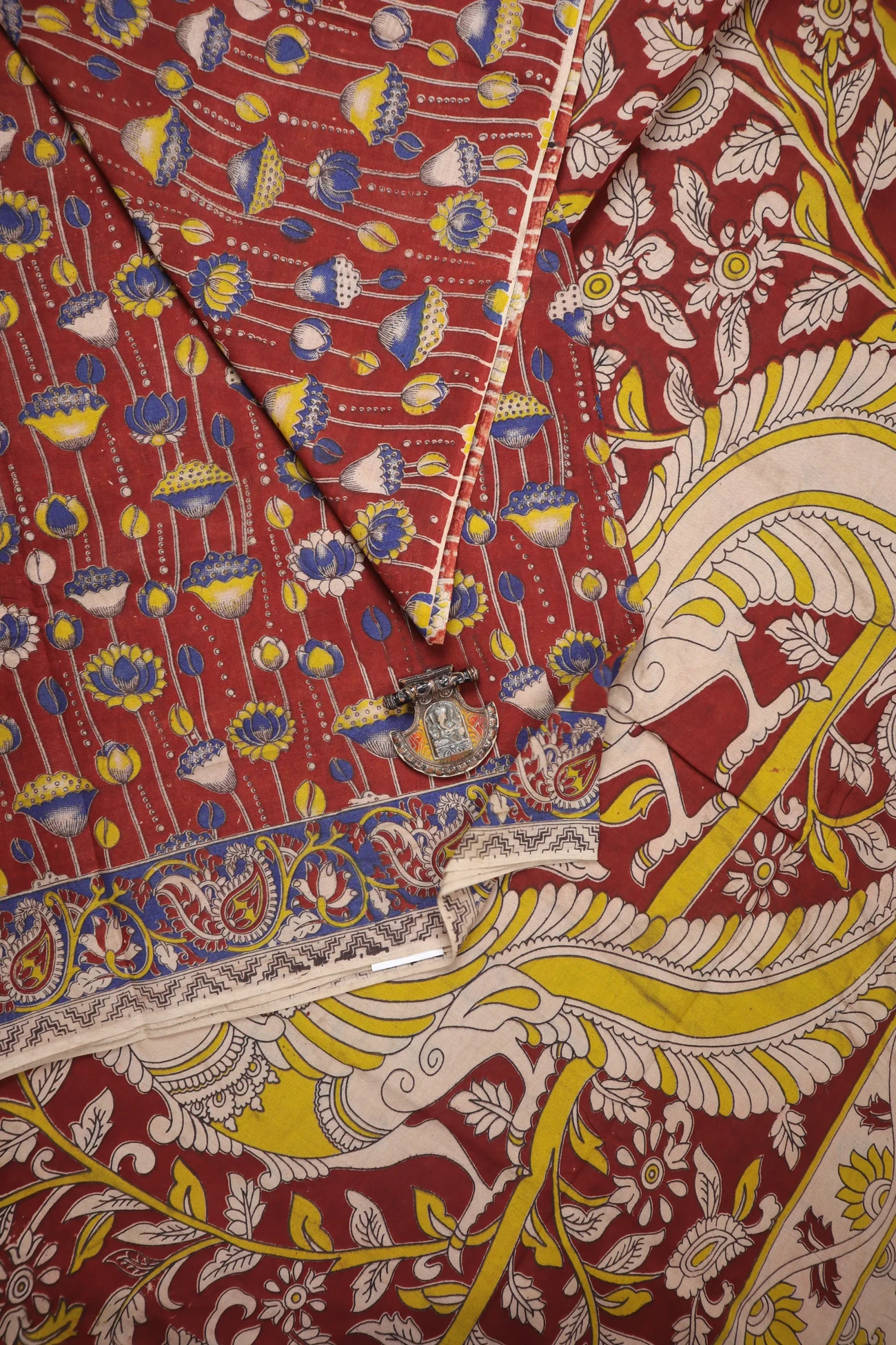 maroon-flower-kalamkari-saree-kk001403-a