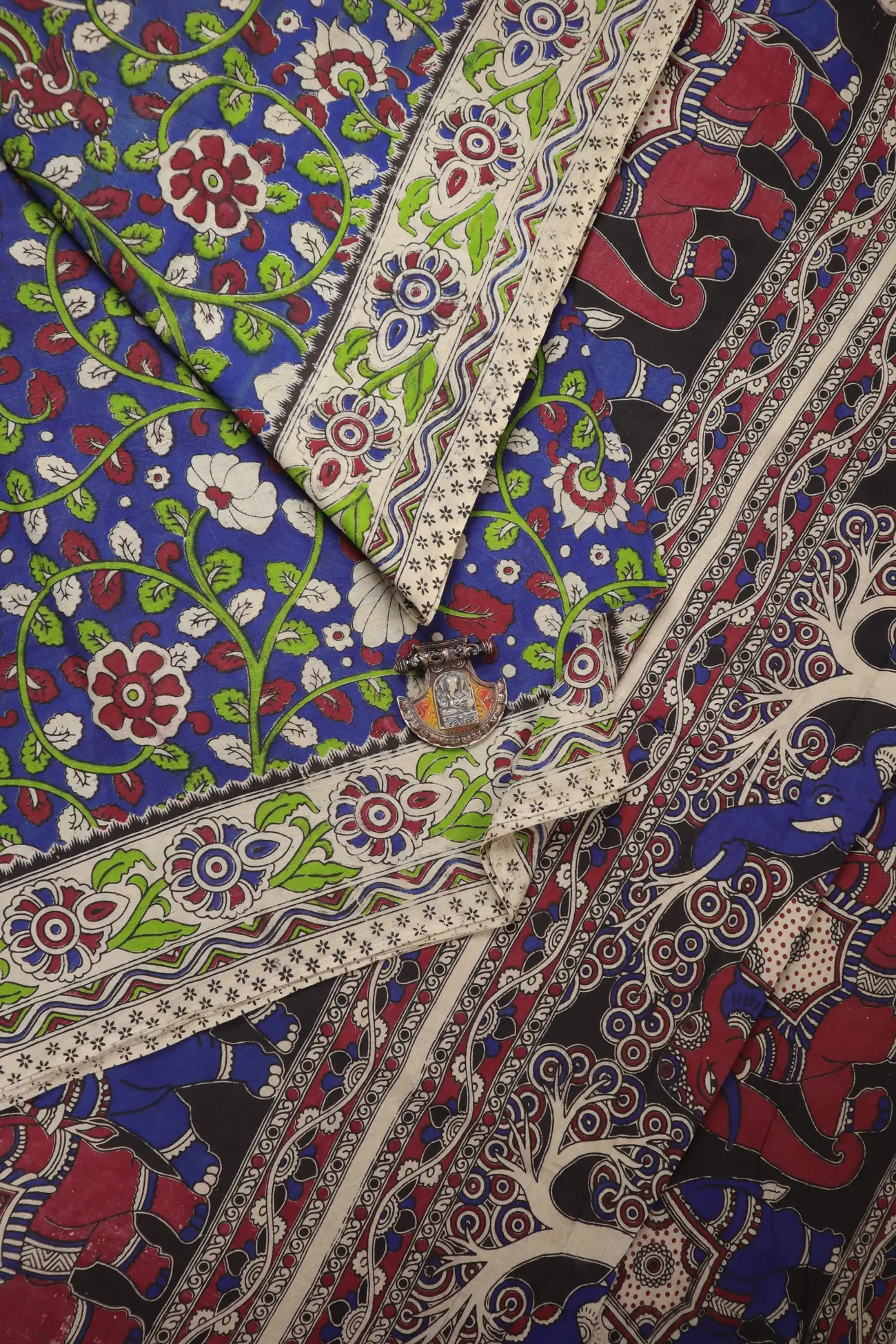 blue-flower-kalamkari-saree-kk001299-a