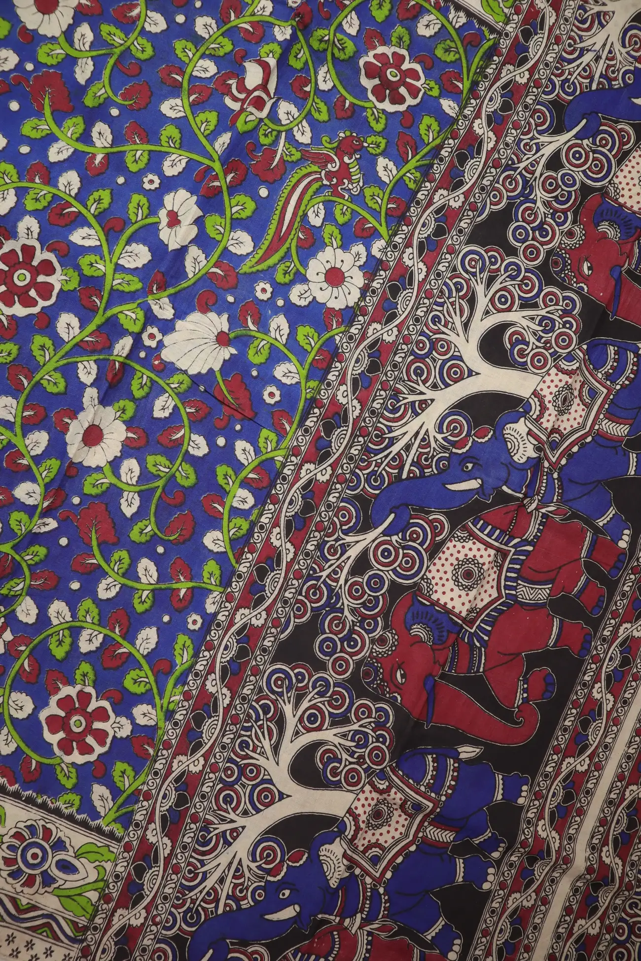 blue-flower-kalamkari-saree-kk001299-c