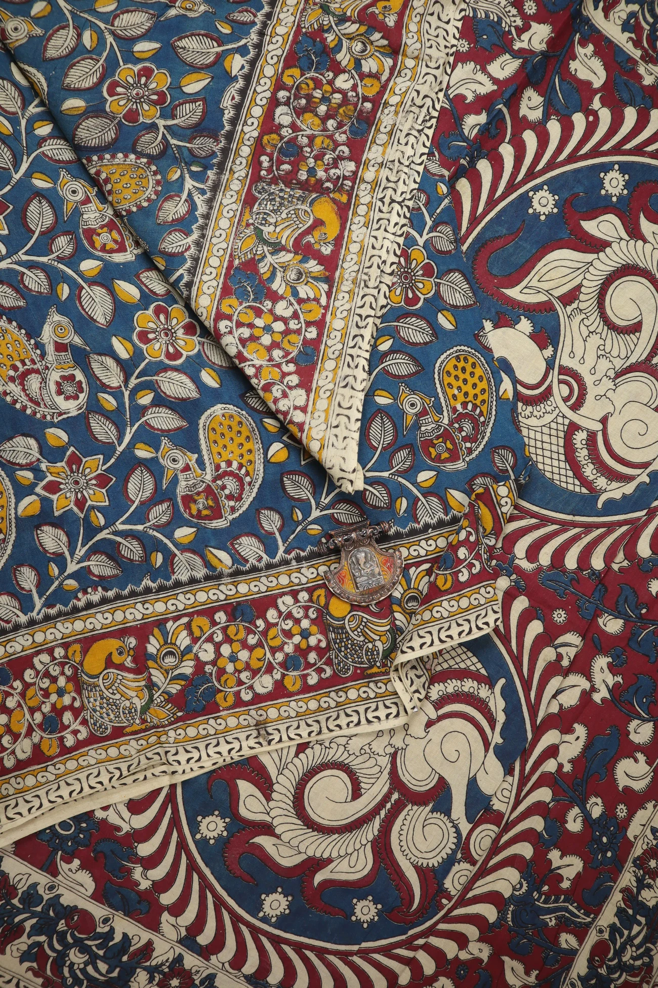 navy-peacock-kalamkari-saree-kk001388-a