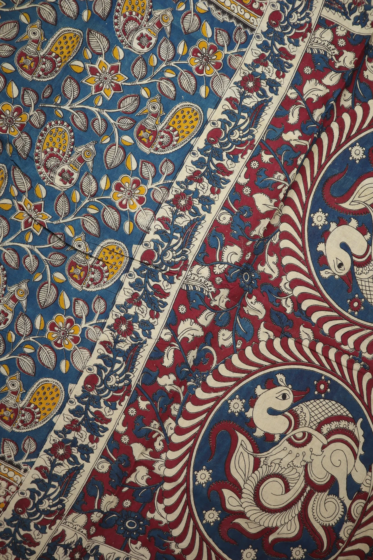 navy-peacock-kalamkari-saree-kk001388-c