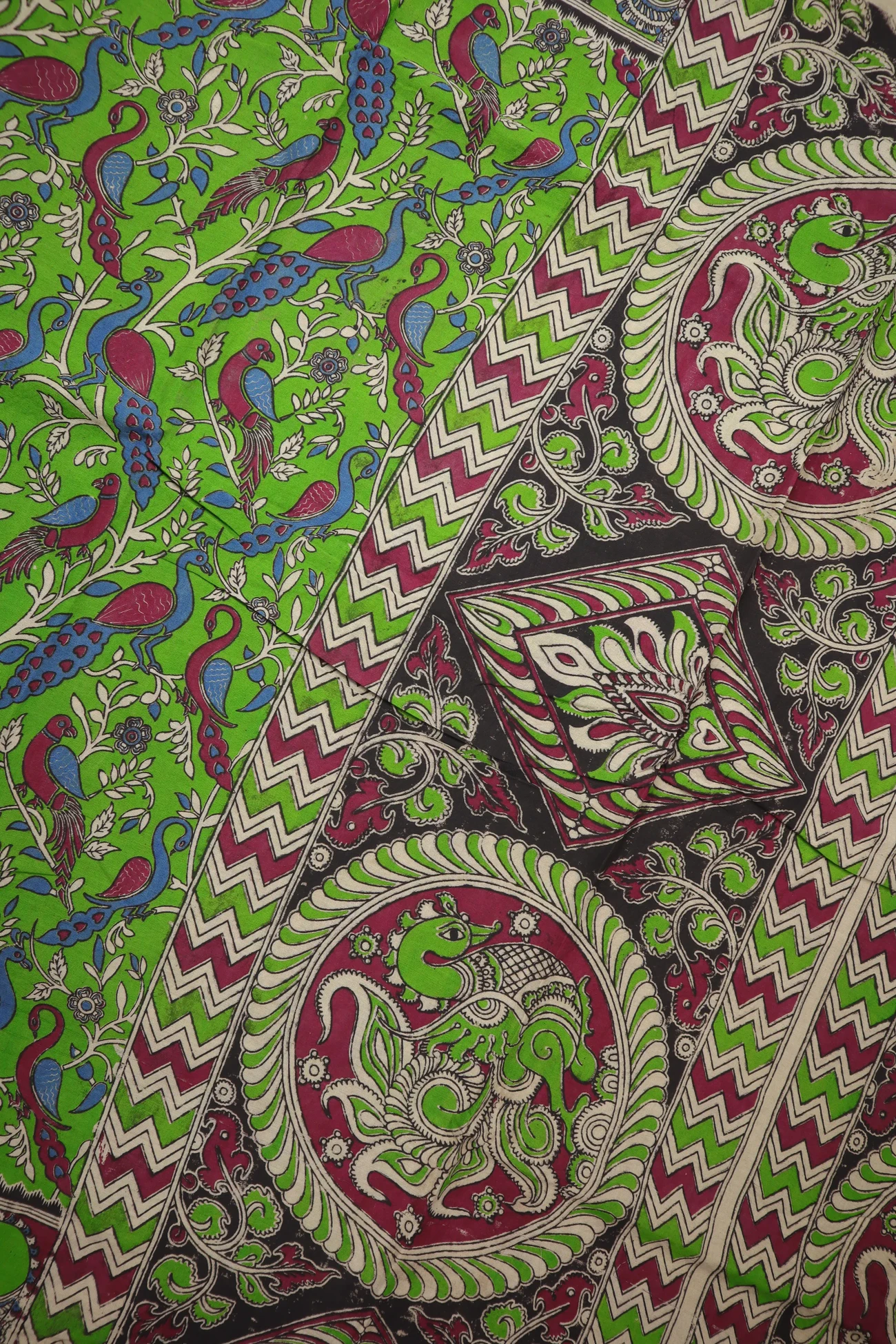 light-green-peacock-kalamkari-saree-kk001391-c