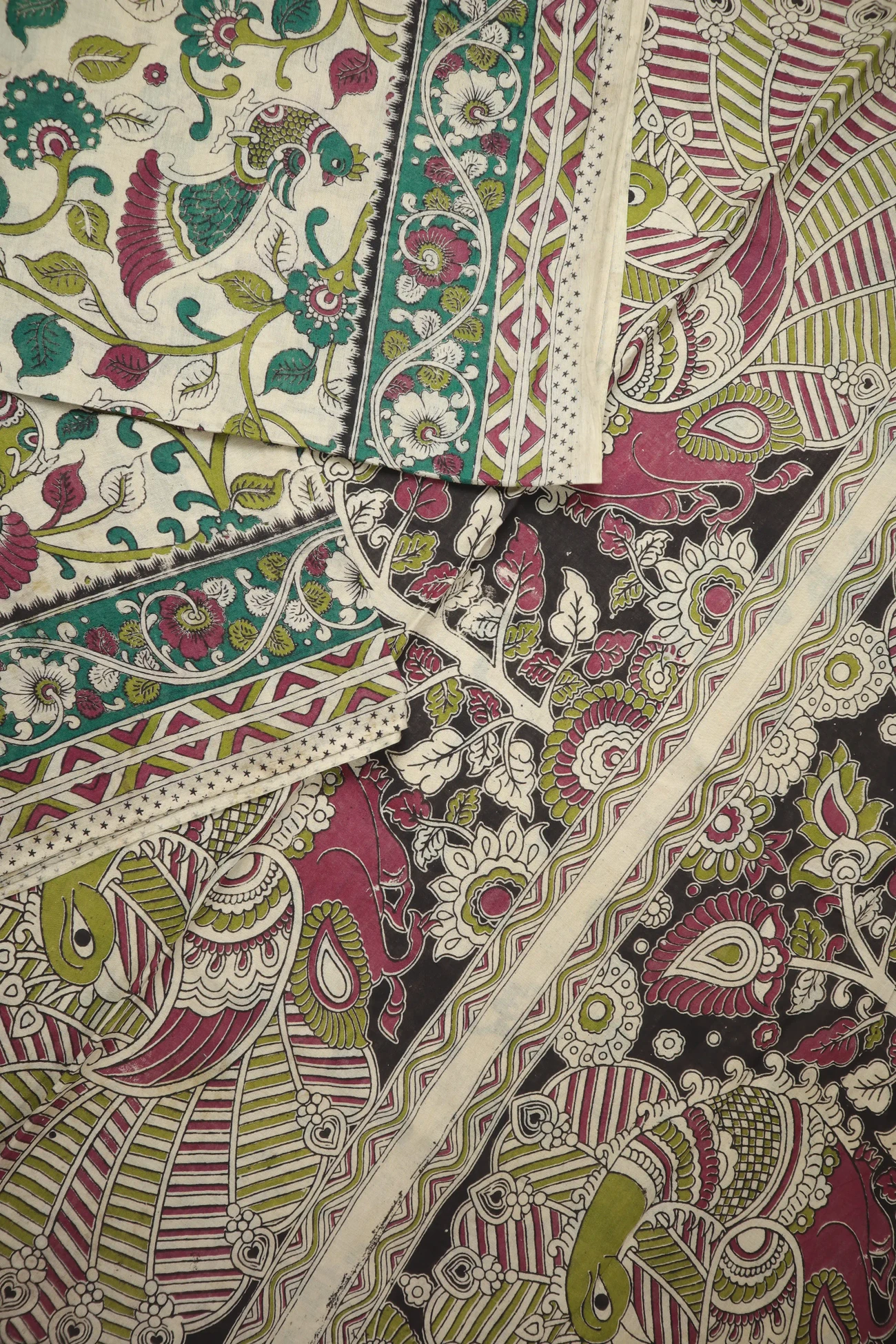 wheat-flower-kalamkari-saree-kk001385-b