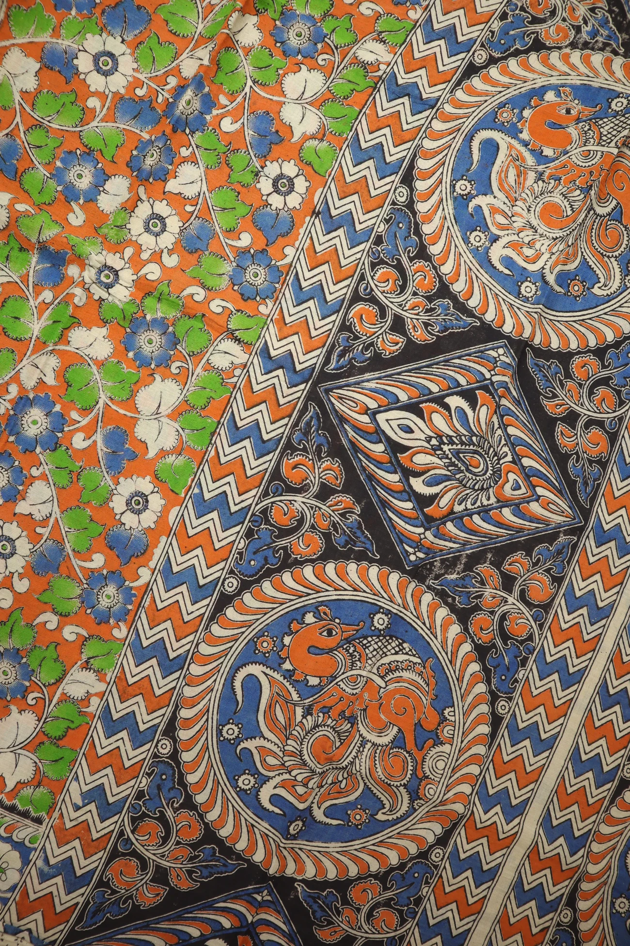 orange-flower-kalamkari-saree-kk001395-c
