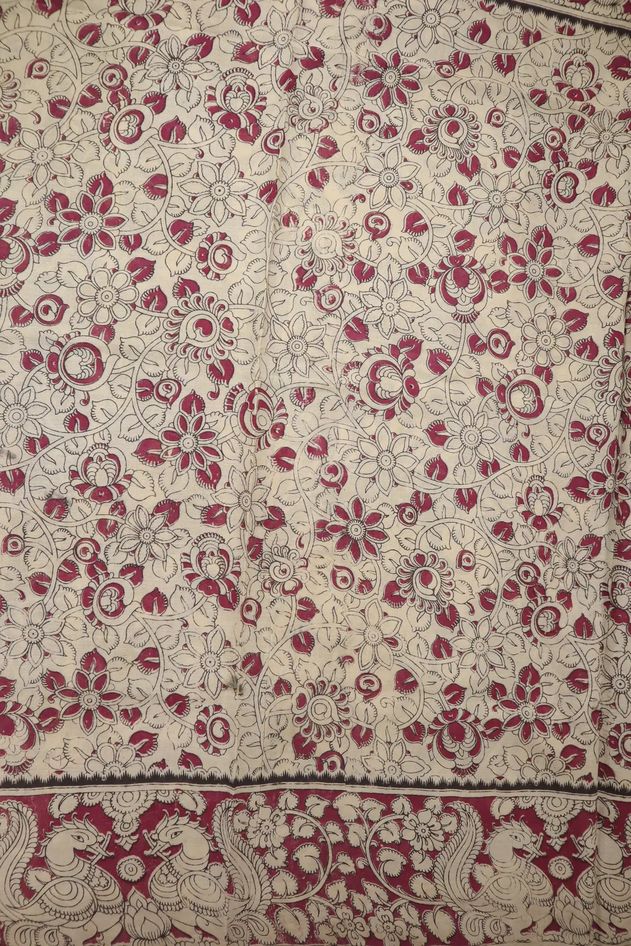 brown-flower-kalamkari-saree-kk001362-d