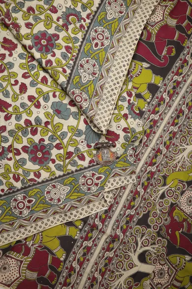 white-flower-kalamkari-saree-kk001379-a