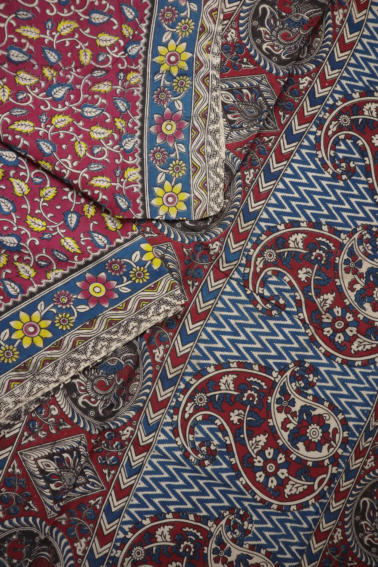 magenta-flower-kalamkari-saree-kk001317-b