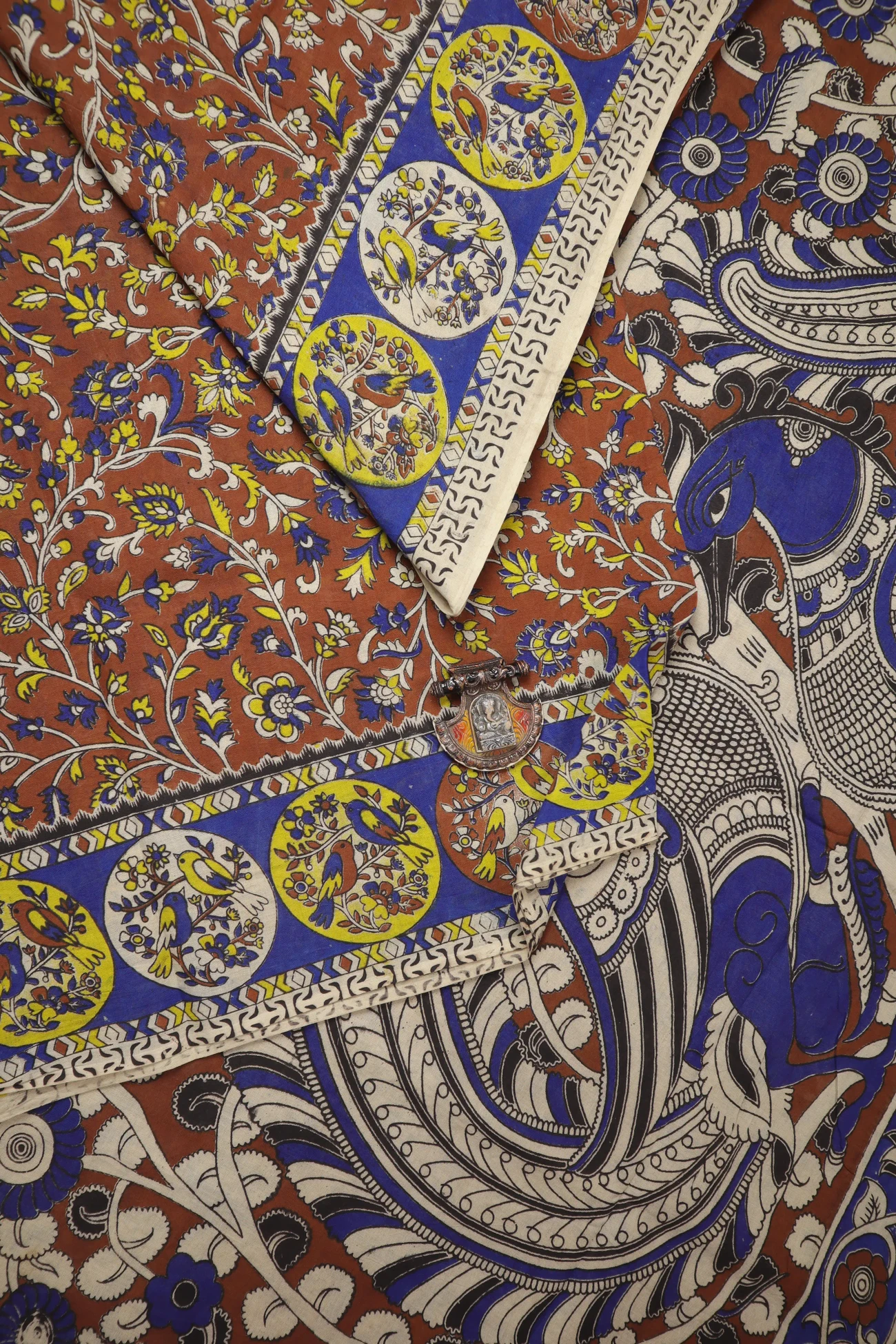 brown-flower-kalamkari-saree-kk001330-a