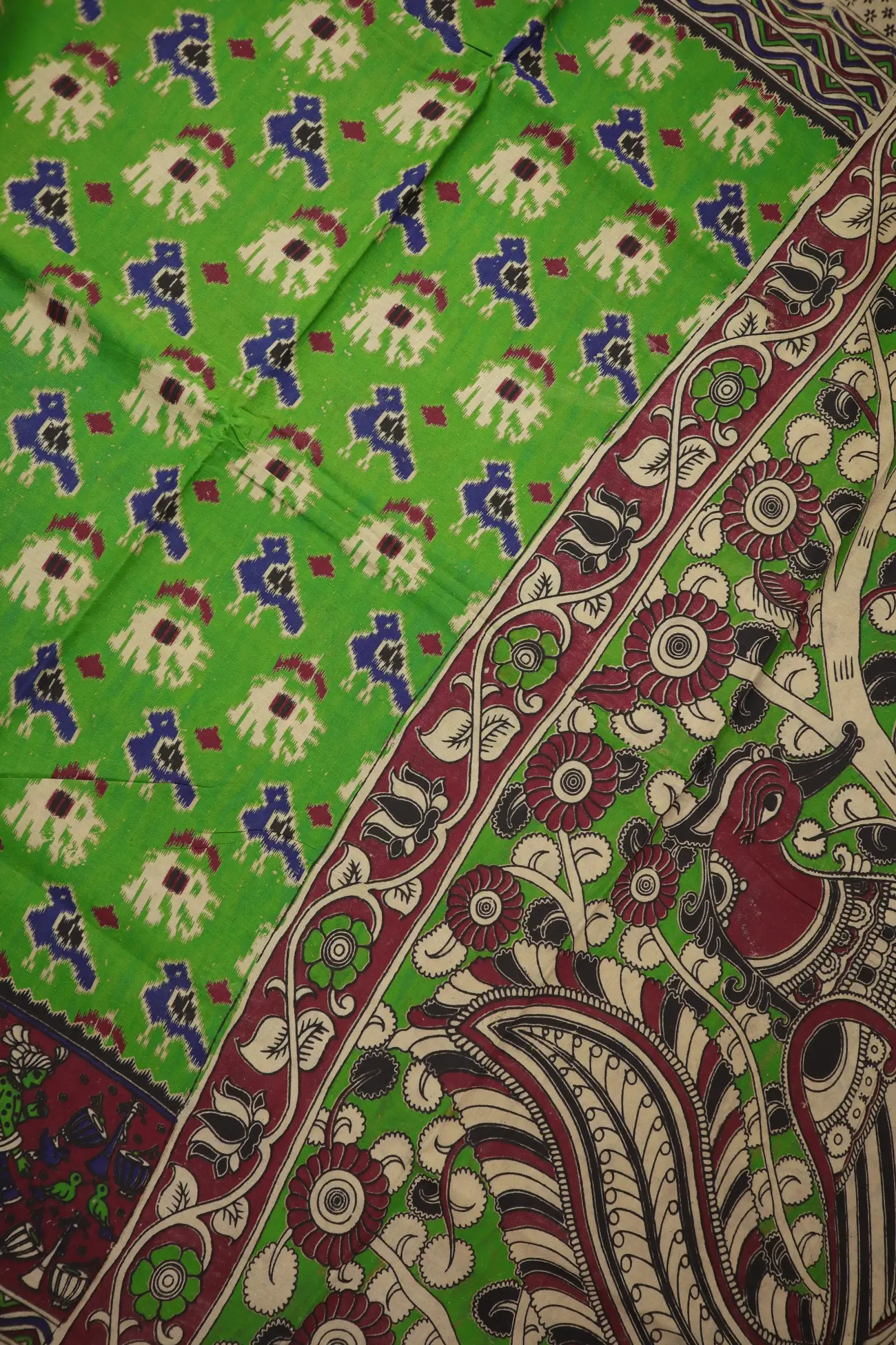 green-doll-bird-kalamkari-saree-kk001359-c