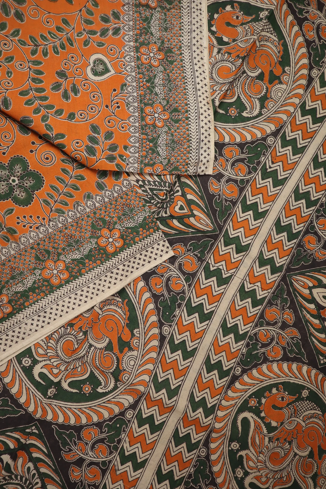 orange-flower-kalamkari-saree-kk001323-b