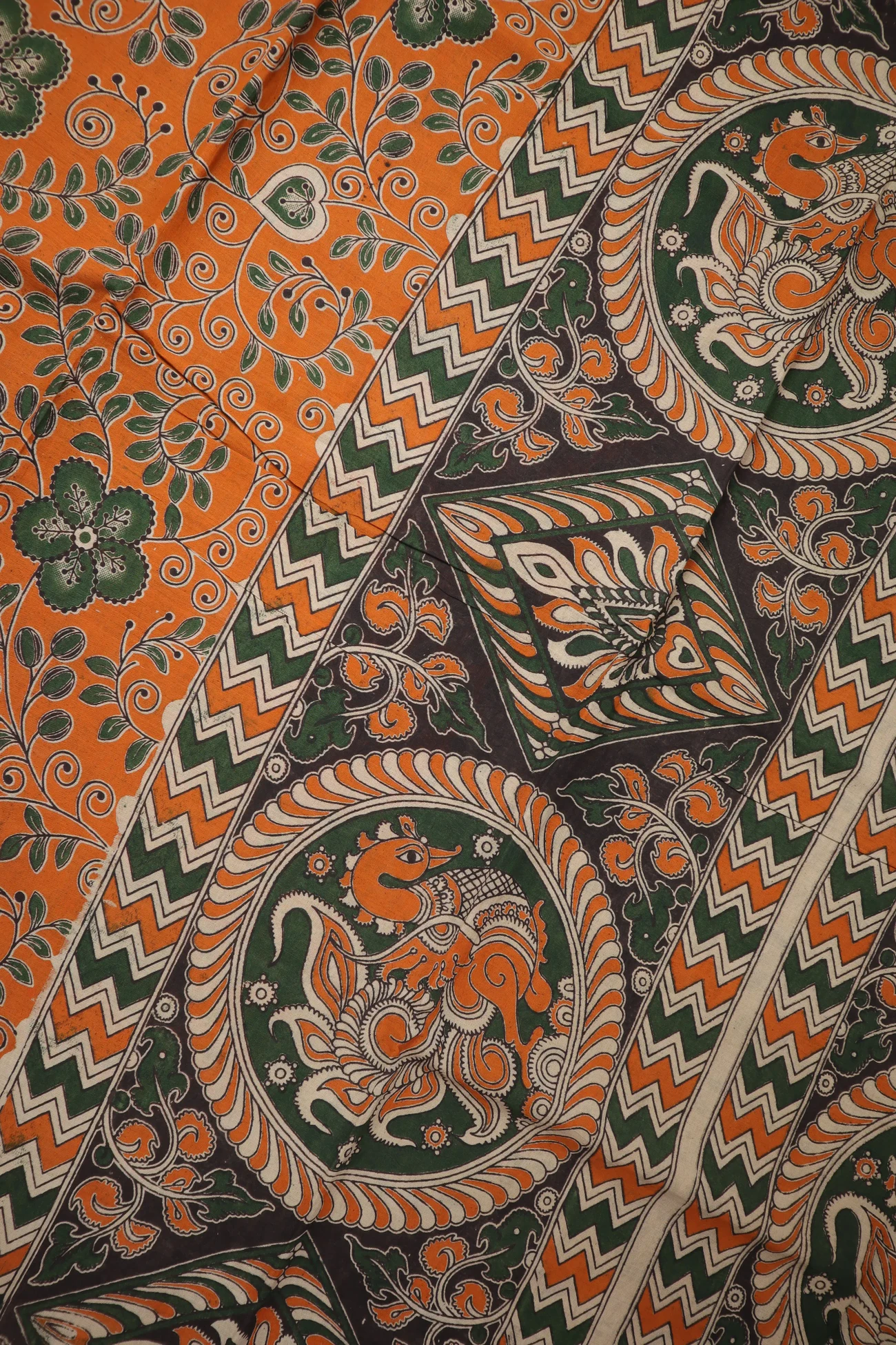 orange-flower-kalamkari-saree-kk001323-c