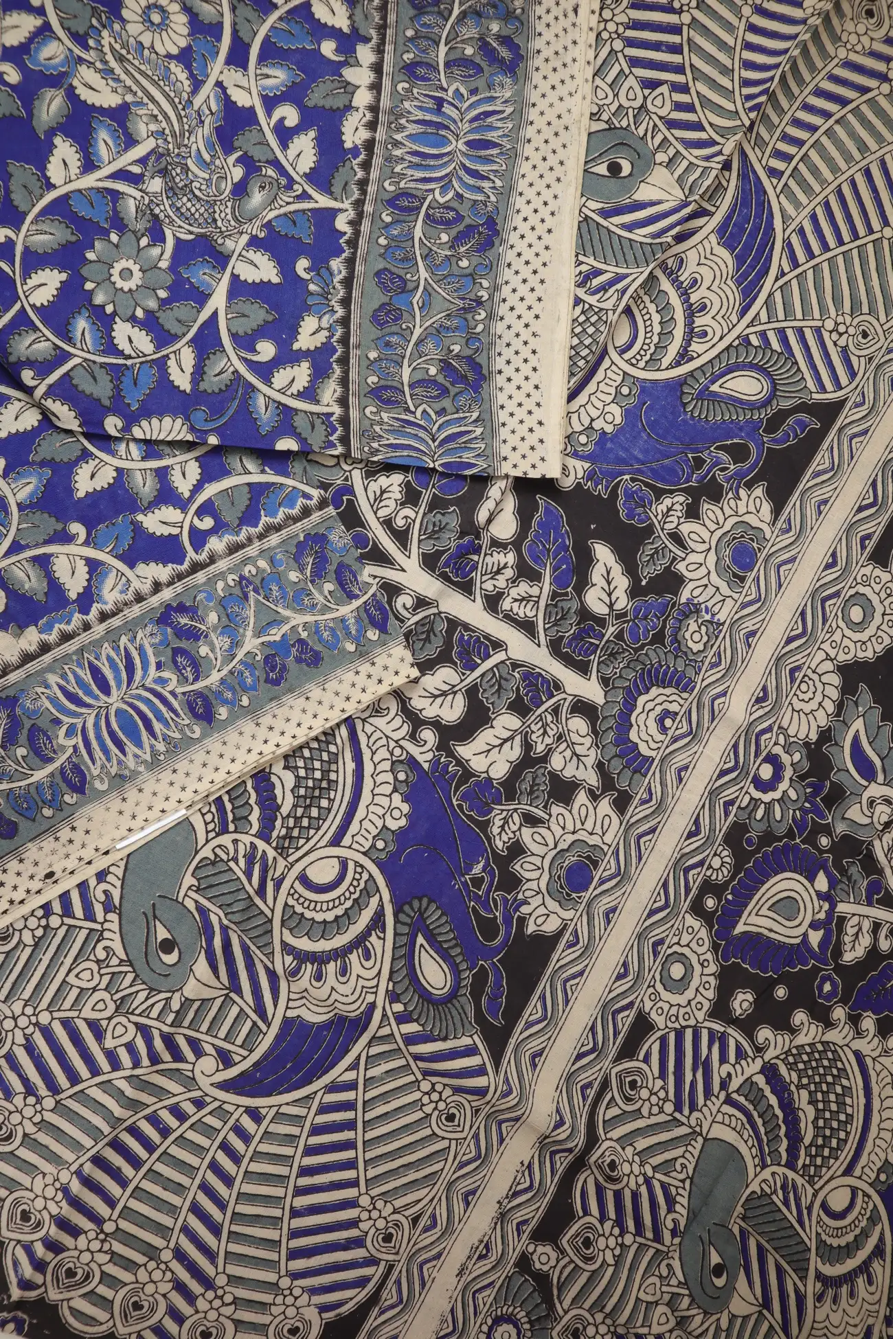 blue-flower-kalamkari-saree-kk001333-b