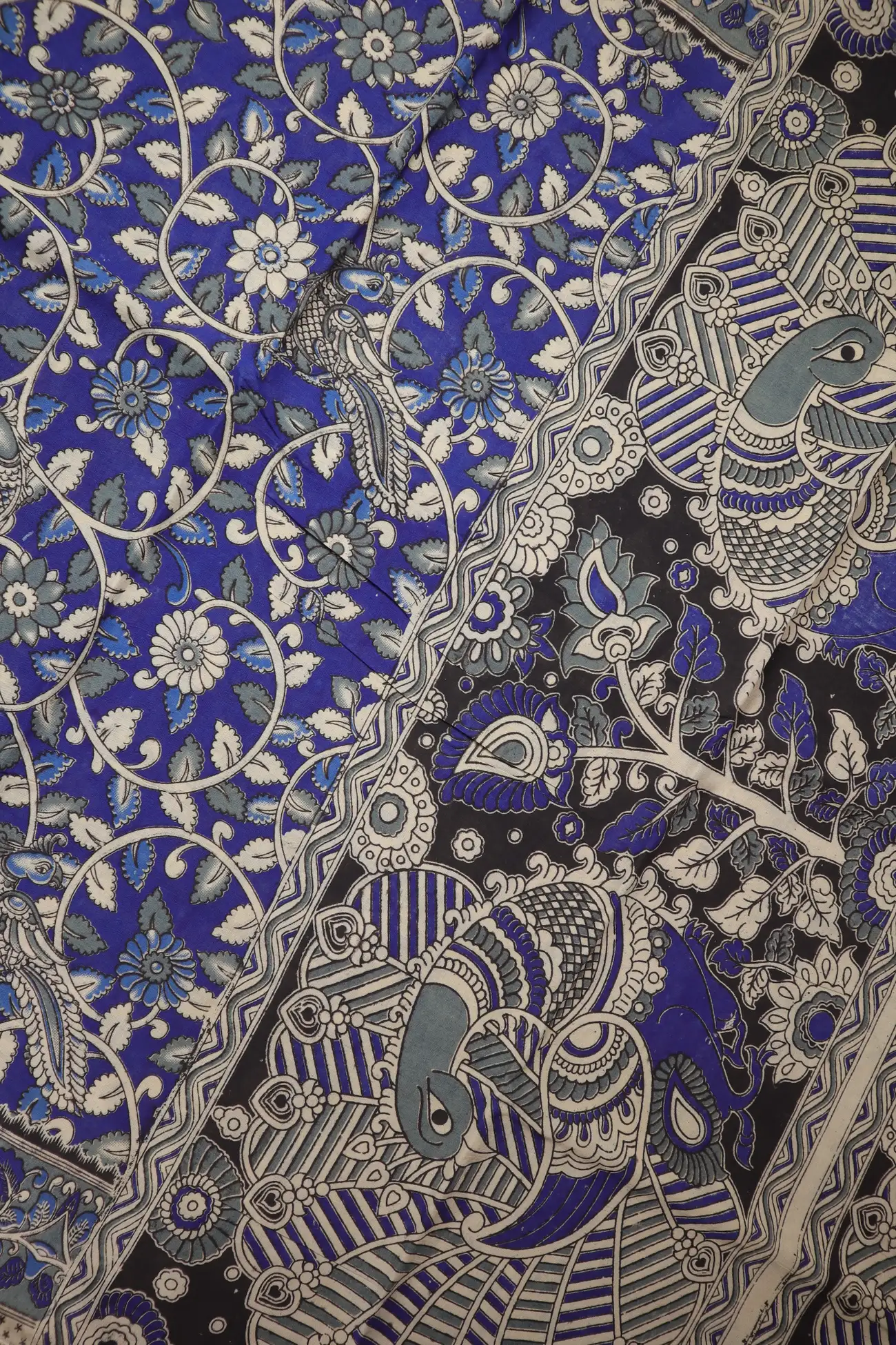 blue-flower-kalamkari-saree-kk001333-c