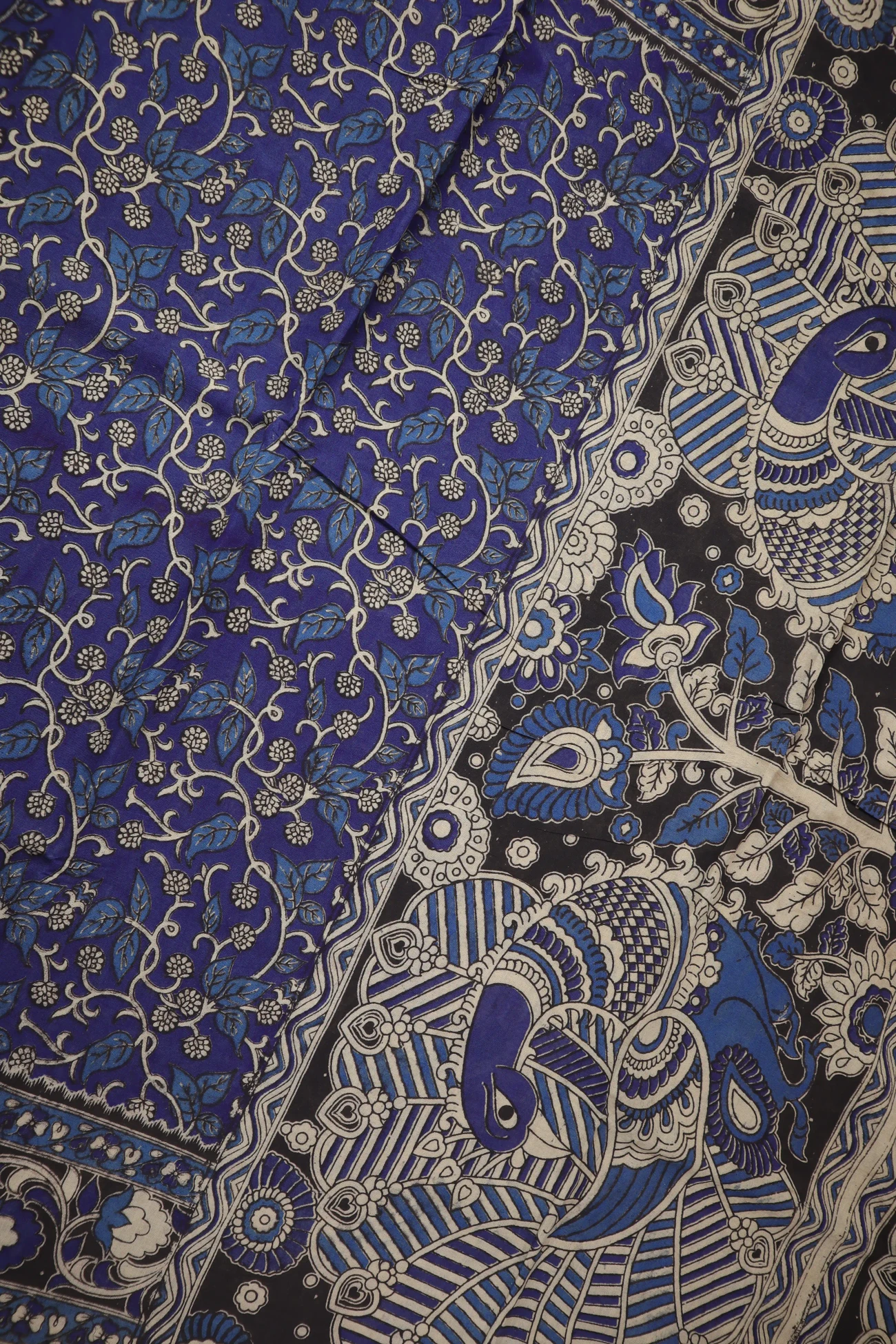 blue-flower-kalamkari-saree-kk001354-b