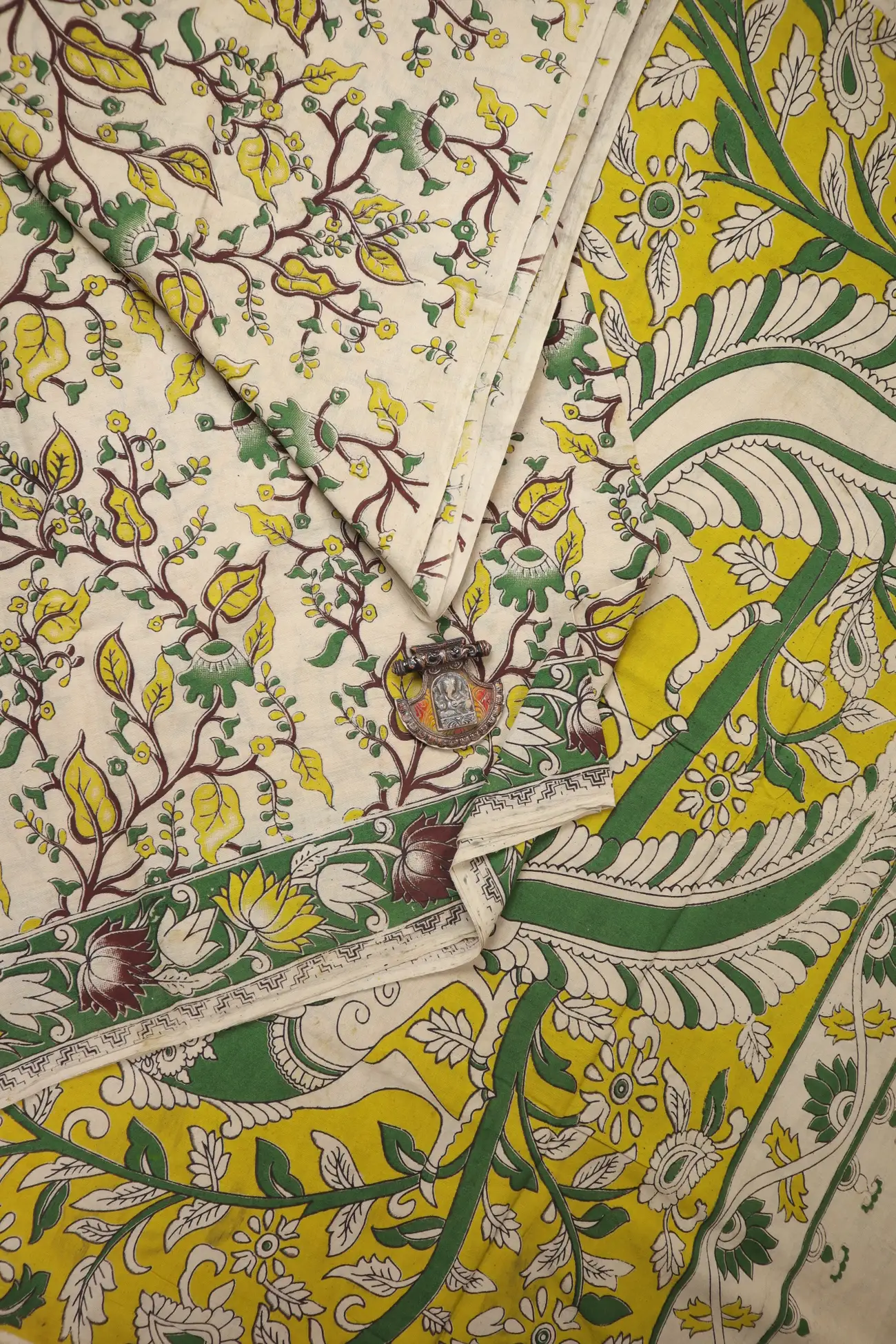 wheat-fan-flower-kalamkari-saree-kk001365-a