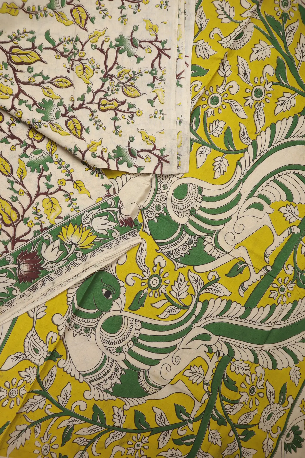 wheat-fan-flower-kalamkari-saree-kk001365-b
