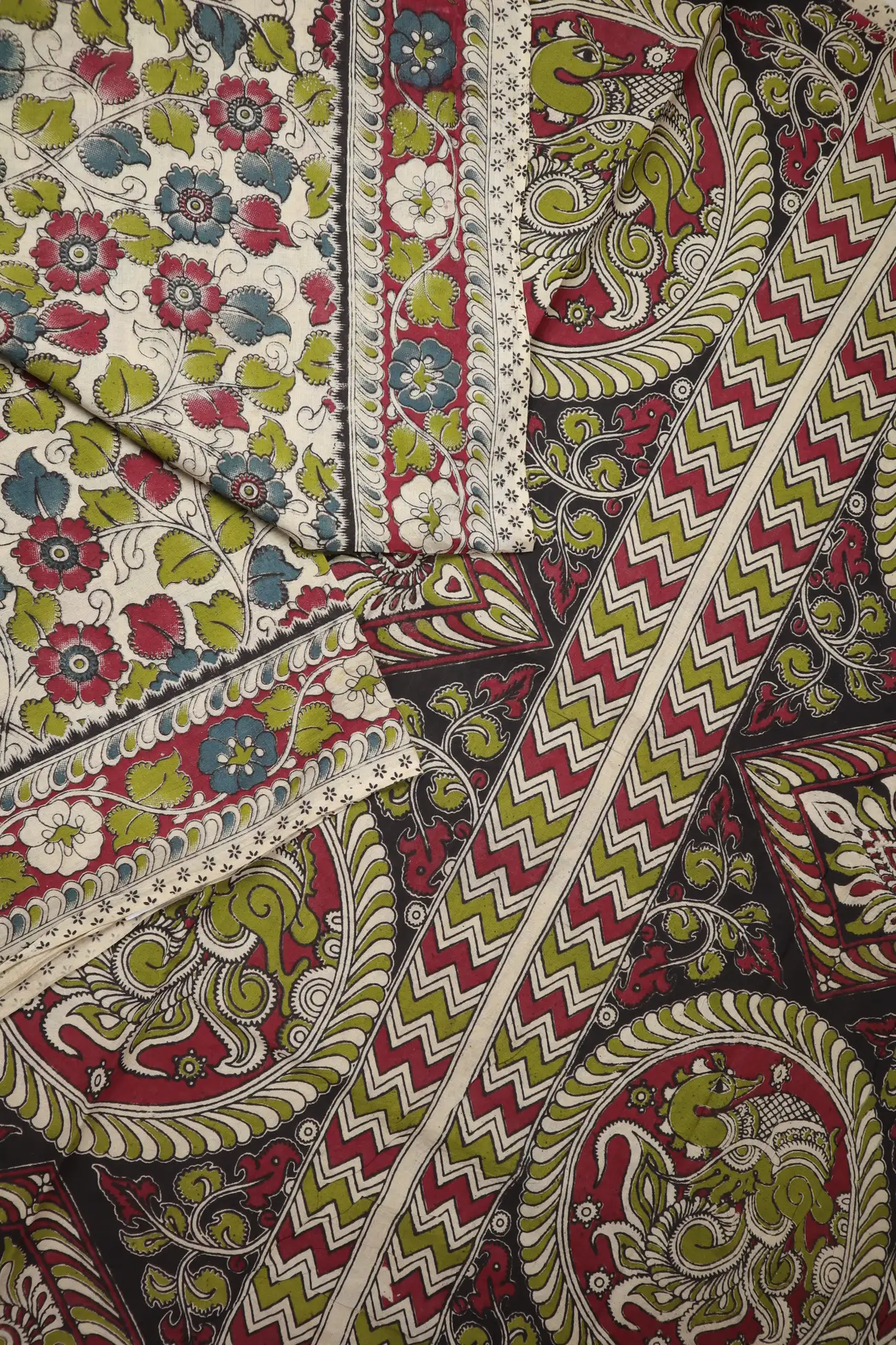 wheat-flower-kalamkari-saree-kk001350-b